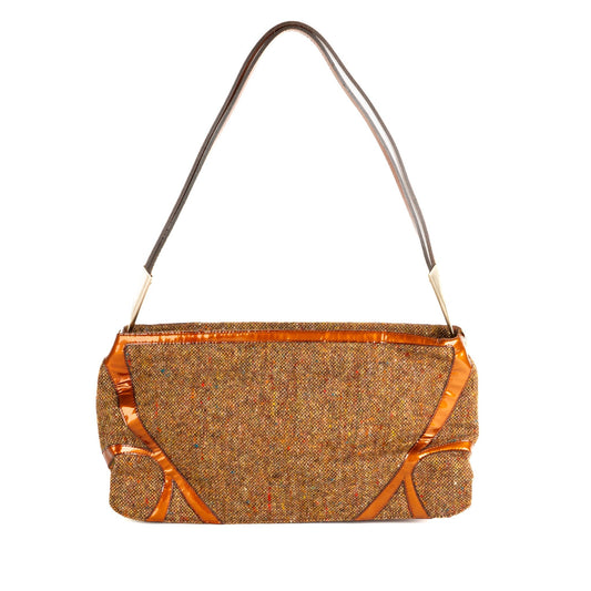 Bottega Veneta Vintage Tweed and Leather Shoulder Bag - St. Luxe