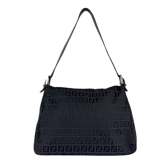 Fendi Mamma Baguette Black Zucca Shoulder Bag - St. Luxe