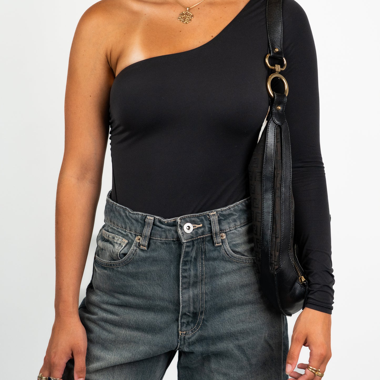 Fendi Zucchino Hobo Shoulder Bag