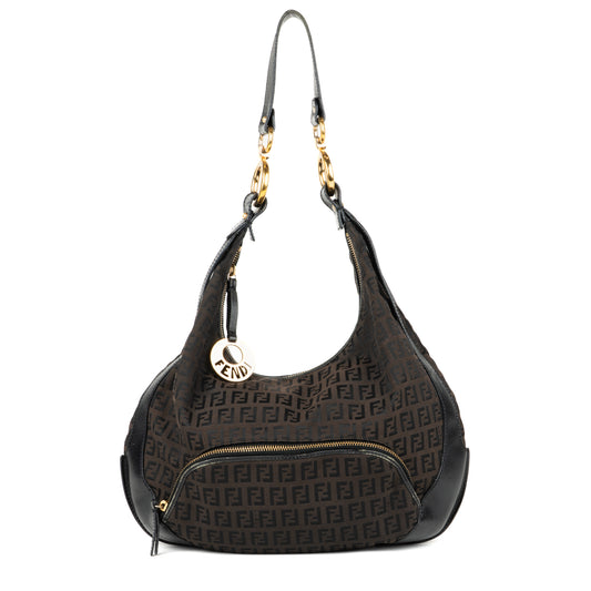 Fendi Zucchino Hobo Shoulder Bag