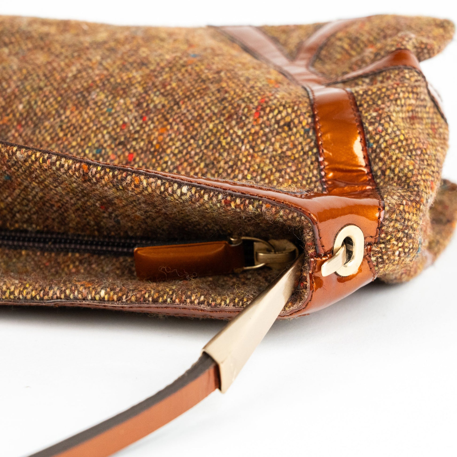 Bottega Veneta Vintage Tweed and Leather Shoulder Bag - St. Luxe