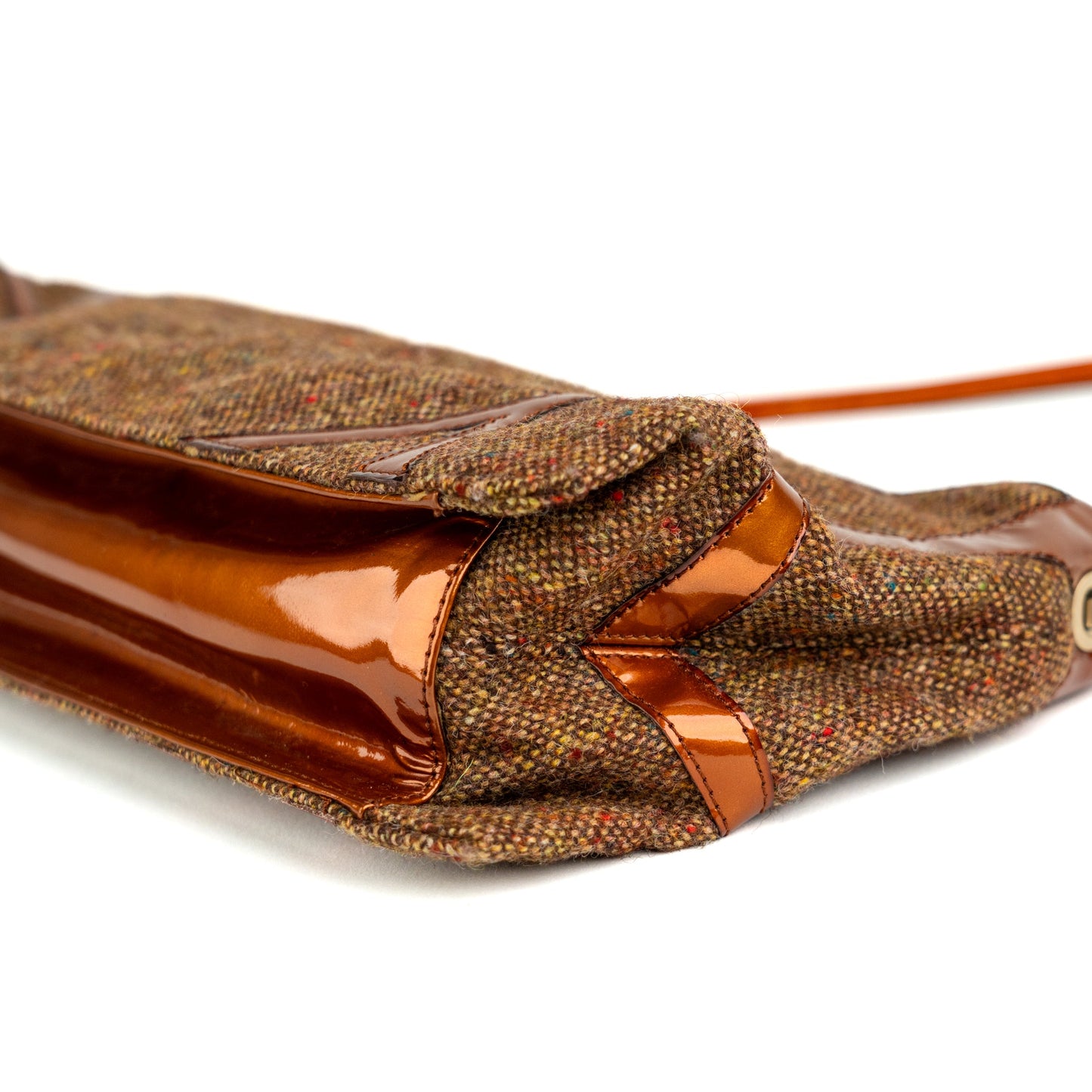 Bottega Veneta Vintage Tweed and Leather Shoulder Bag - St. Luxe