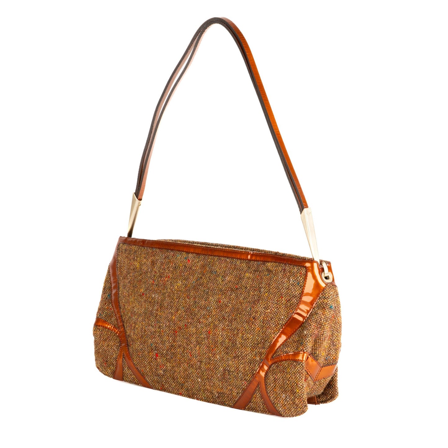 Bottega Veneta Vintage Tweed and Leather Shoulder Bag - St. Luxe