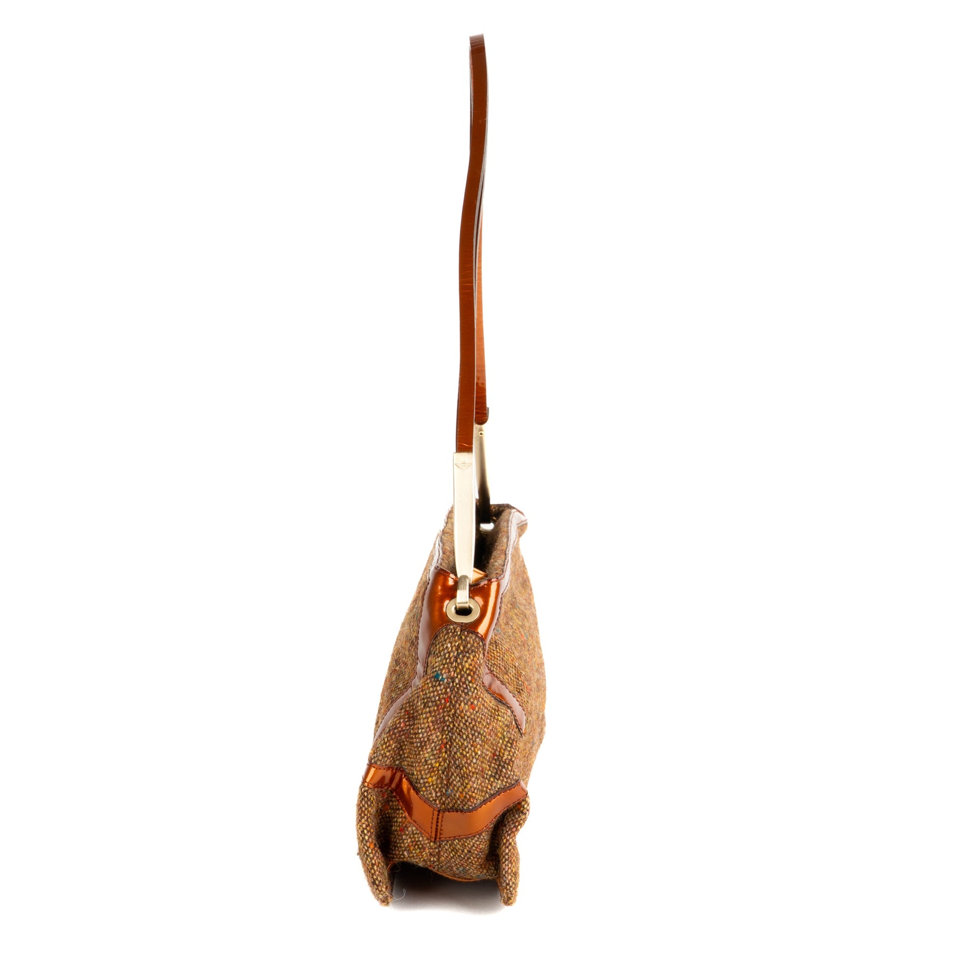 Bottega Veneta Vintage Tweed and Leather Shoulder Bag - St. Luxe
