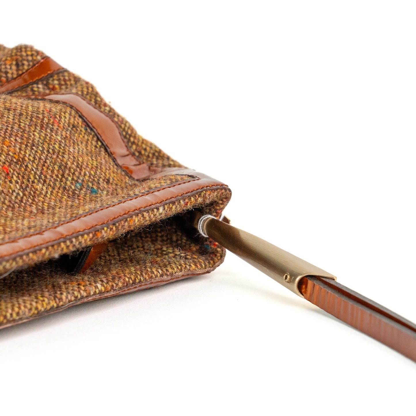 Bottega Veneta Vintage Tweed and Leather Shoulder Bag - St. Luxe
