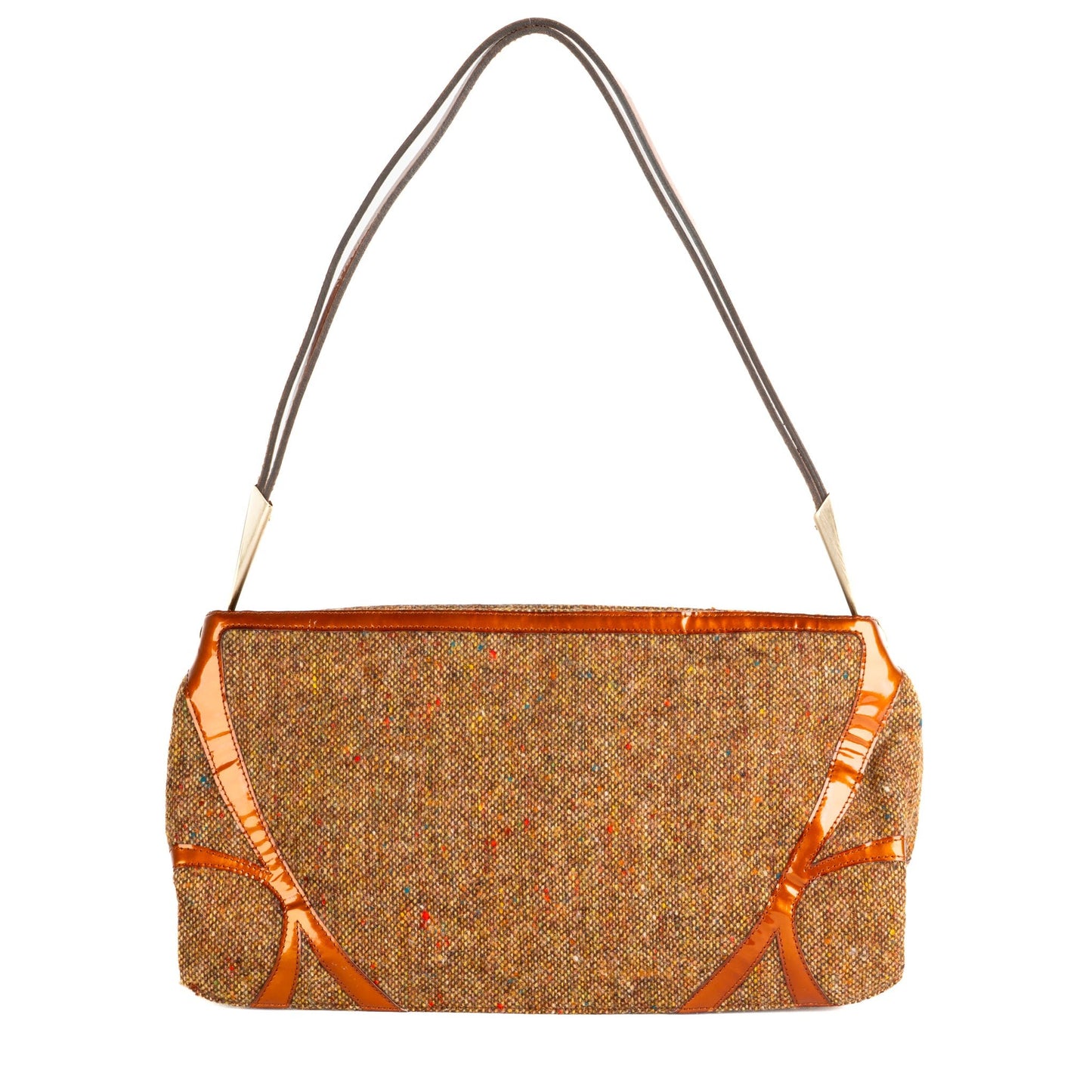 Bottega Veneta Vintage Tweed and Leather Shoulder Bag - St. Luxe