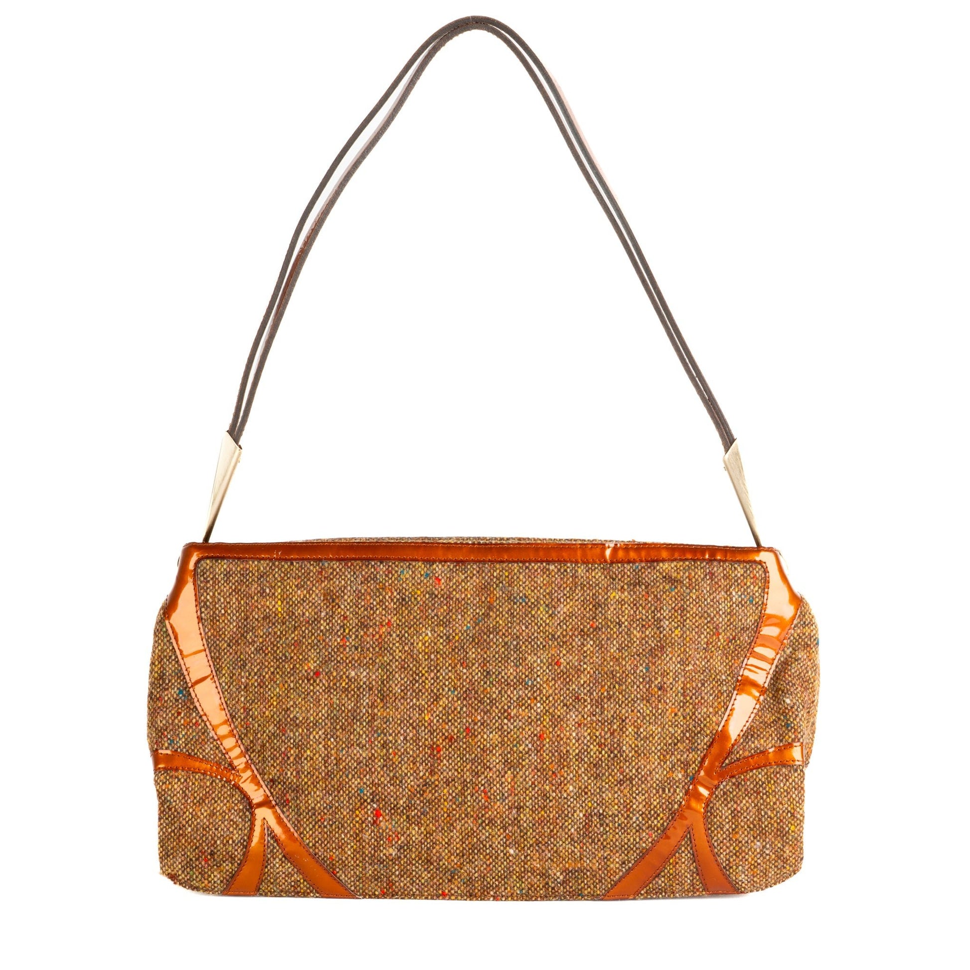 Bottega Veneta Vintage Tweed and Leather Shoulder Bag - St. Luxe