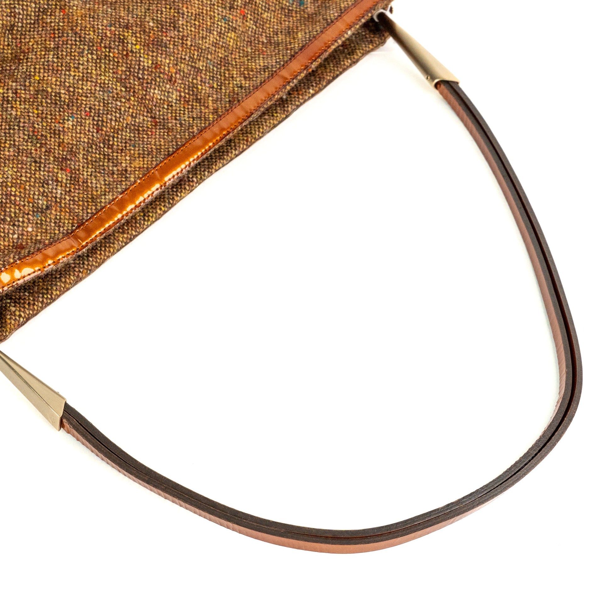 Bottega Veneta Vintage Tweed and Leather Shoulder Bag - St. Luxe