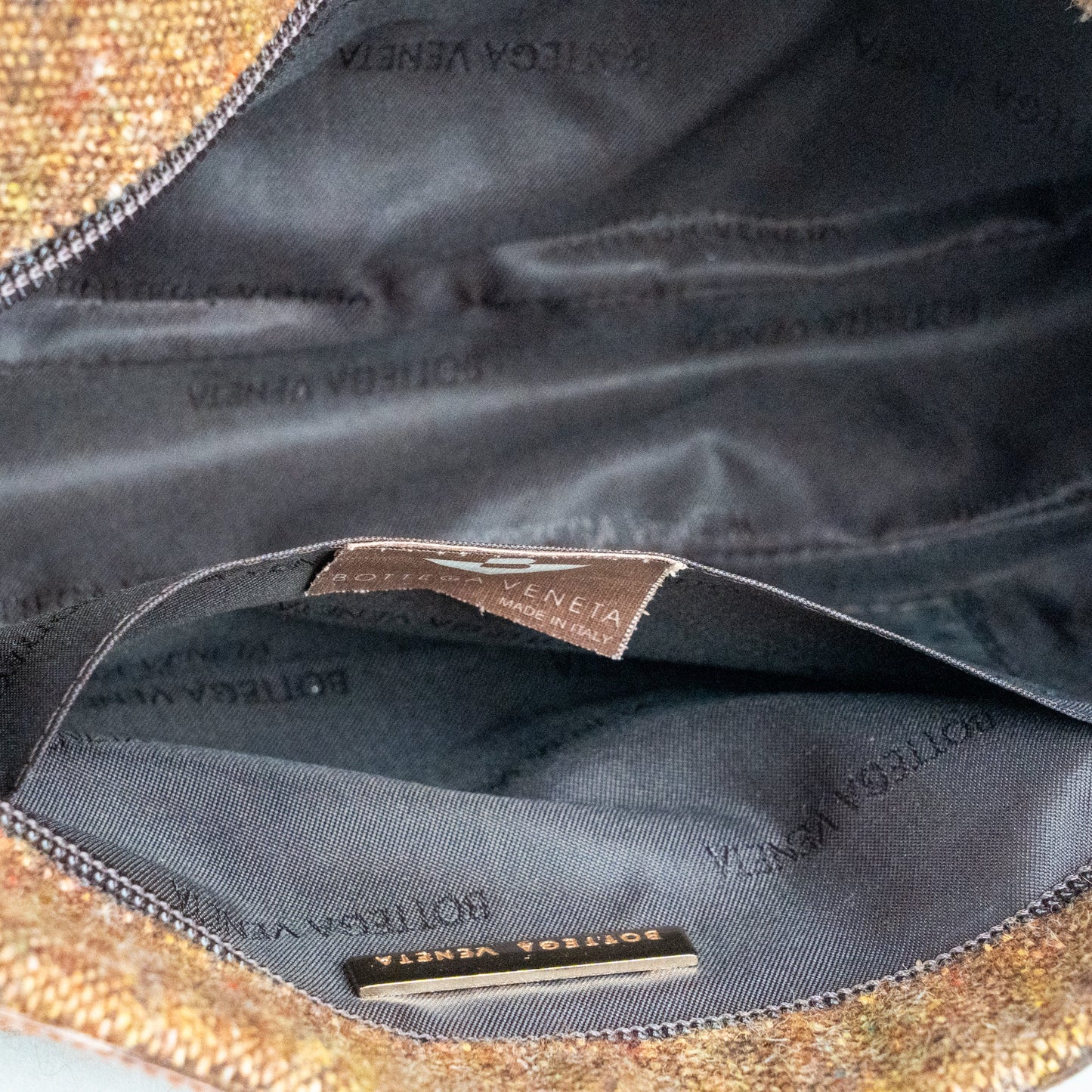 Bottega Veneta Vintage Tweed and Leather Shoulder Bag - St. Luxe