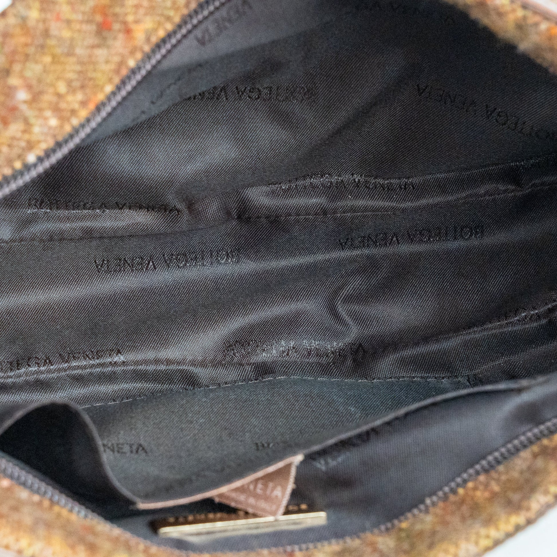 Bottega Veneta Vintage Tweed and Leather Shoulder Bag - St. Luxe