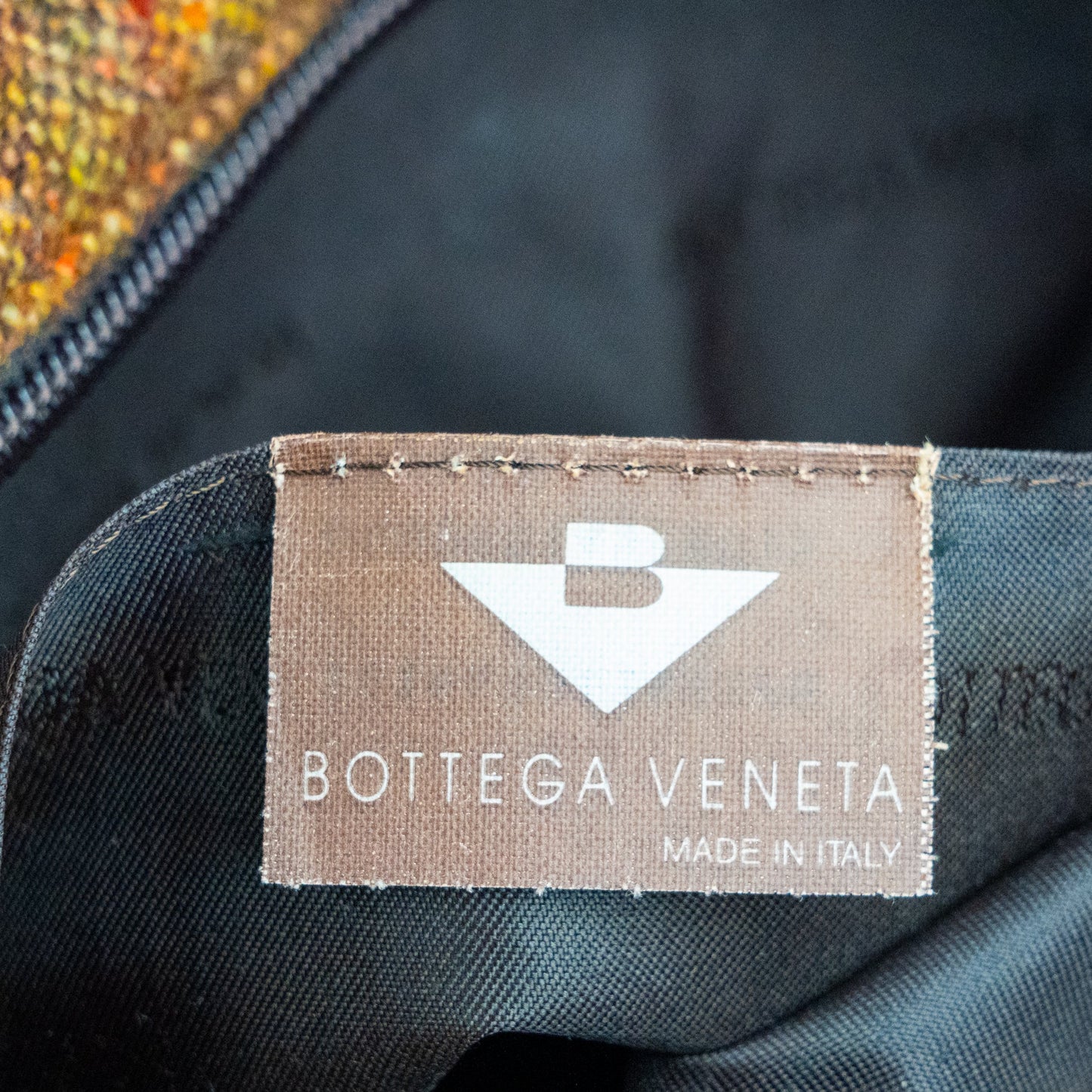 Bottega Veneta Vintage Tweed and Leather Shoulder Bag - St. Luxe