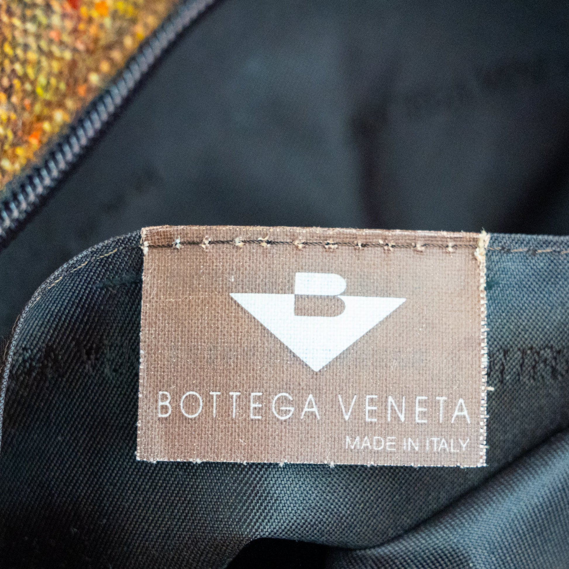 Bottega Veneta Vintage Tweed and Leather Shoulder Bag - St. Luxe