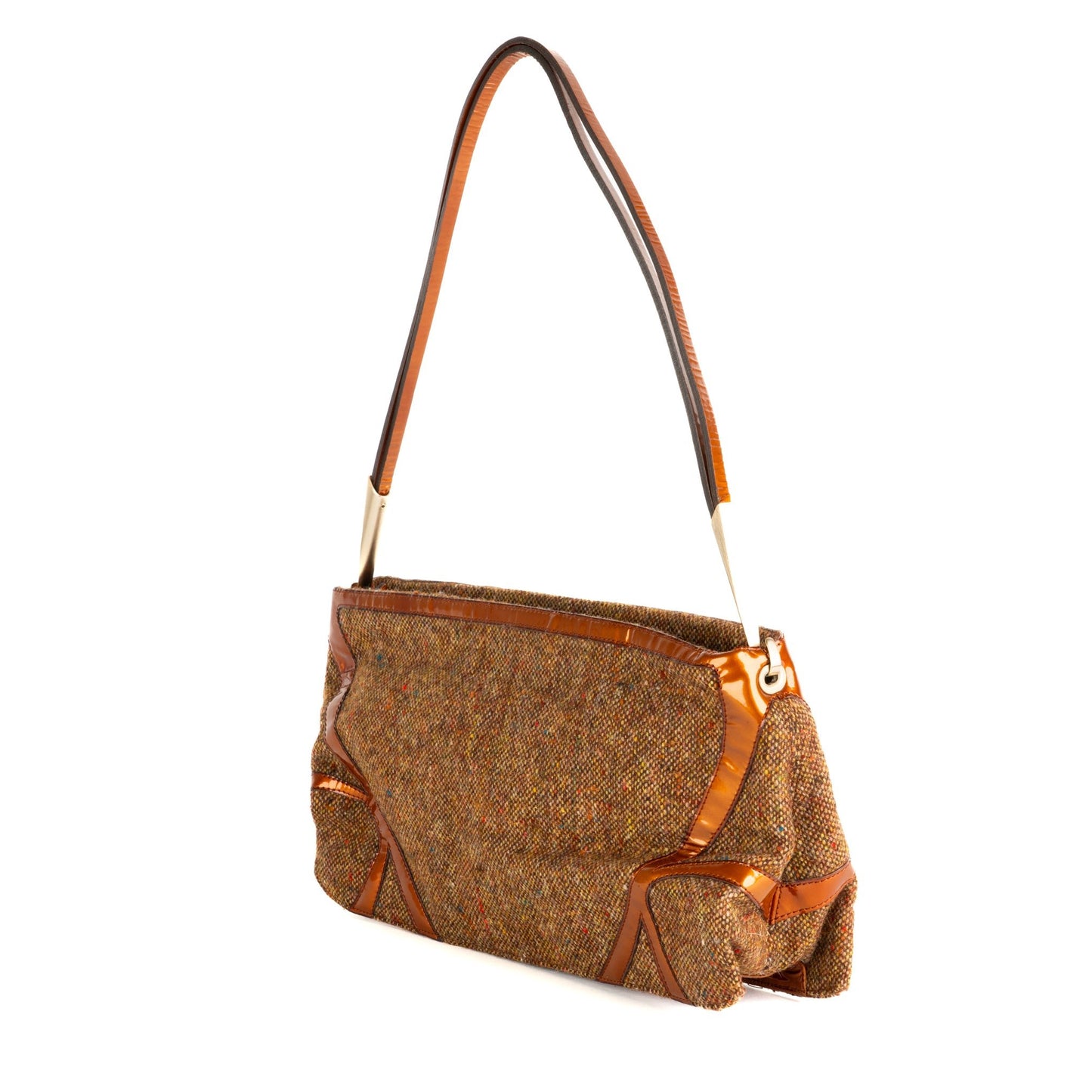 Bottega Veneta Vintage Tweed and Leather Shoulder Bag - St. Luxe