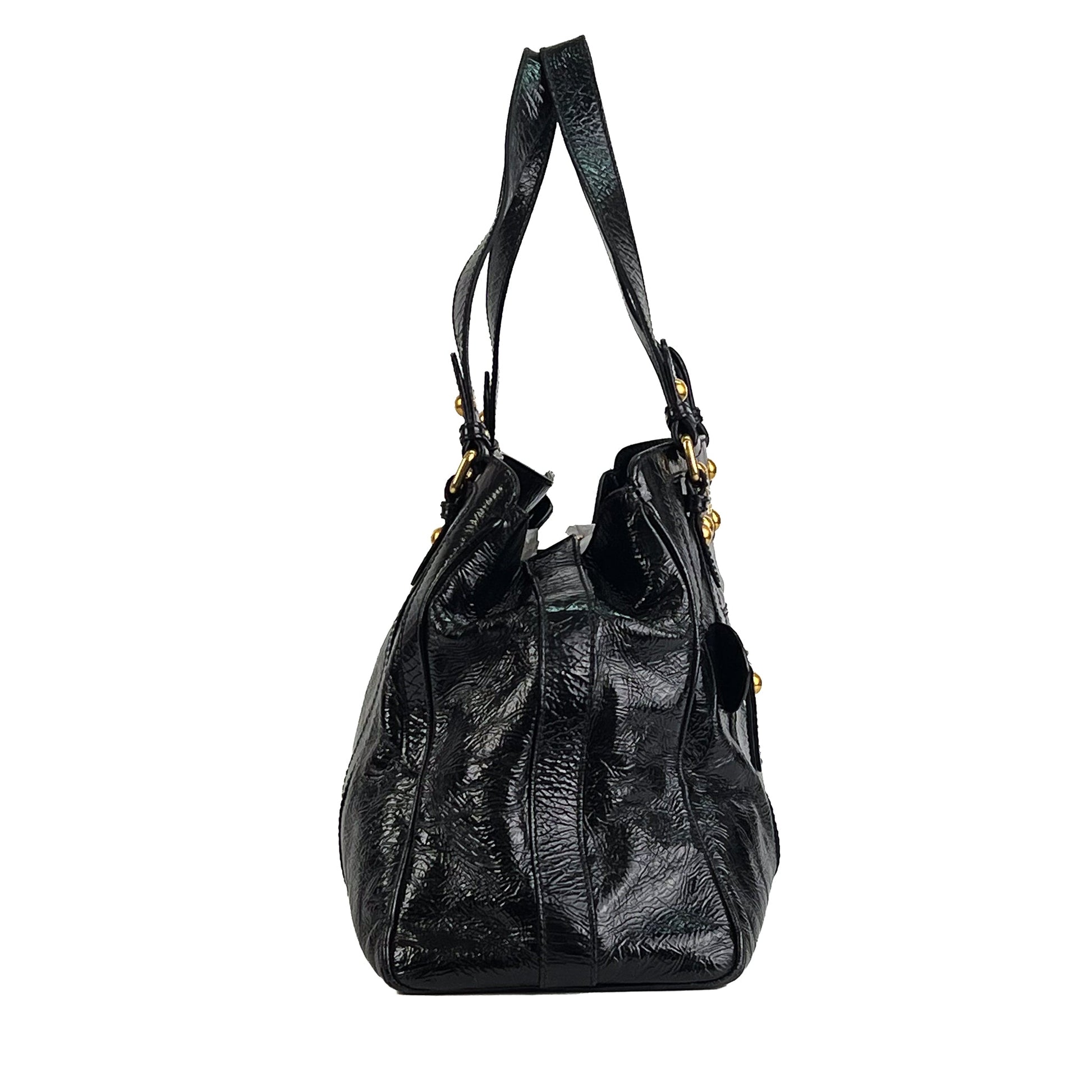 Fendi Black Patent Leather De Jour Tote Bag - St. Luxe