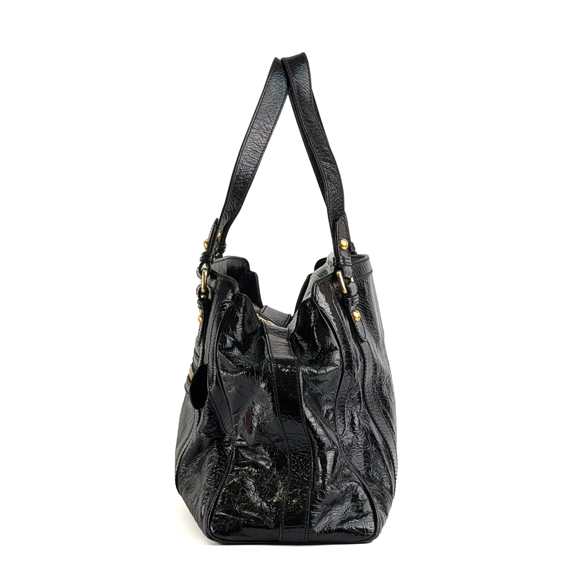 Fendi Black Patent Leather De Jour Tote Bag - St. Luxe