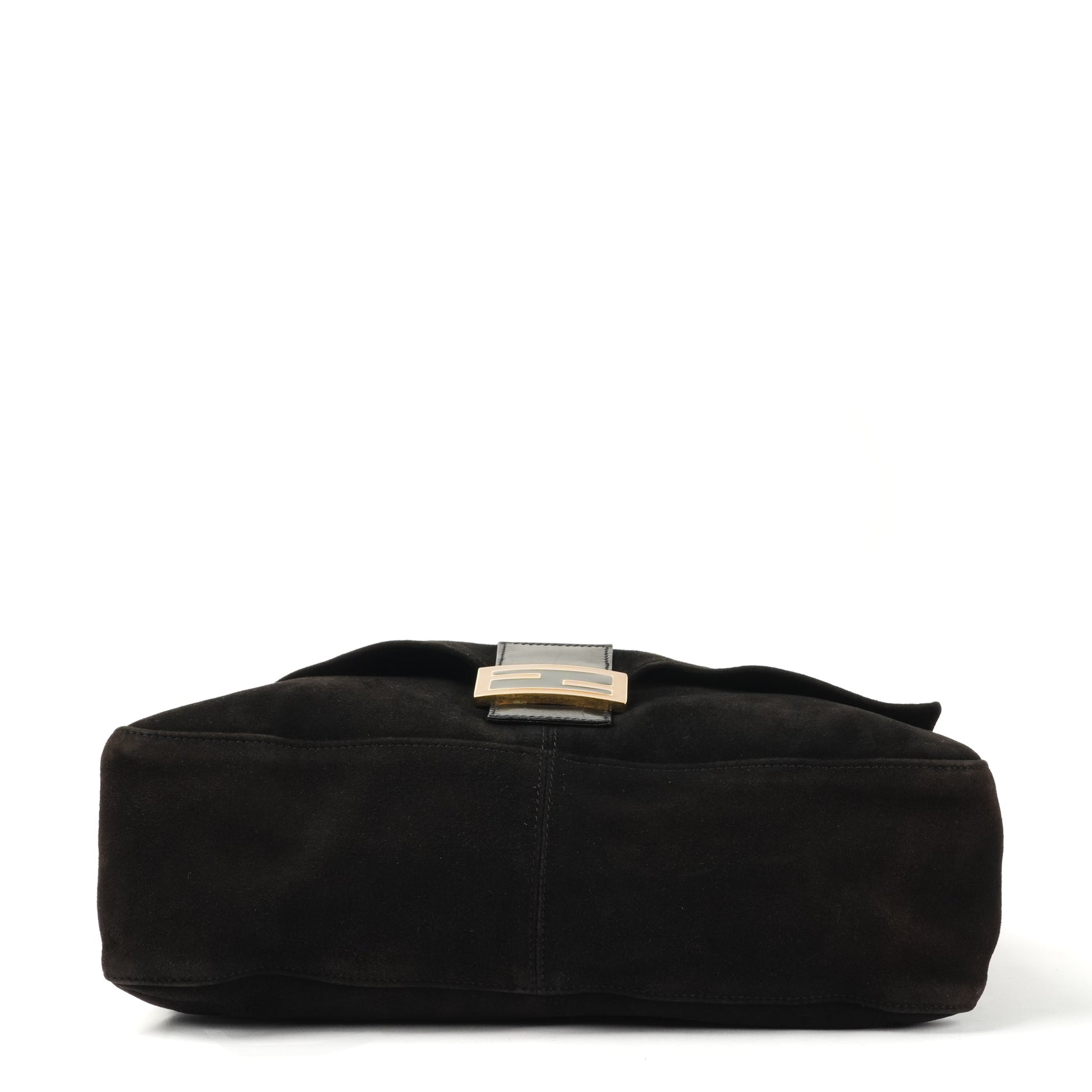 Fendi Mamma Baguette Black Suede Shoulder Bag - St. Luxe