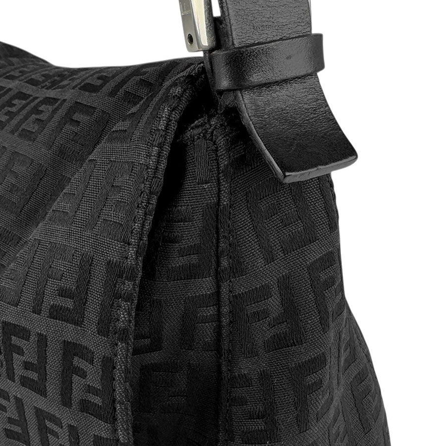 Fendi Mamma Baguette Black Zucca Shoulder Bag - St. Luxe
