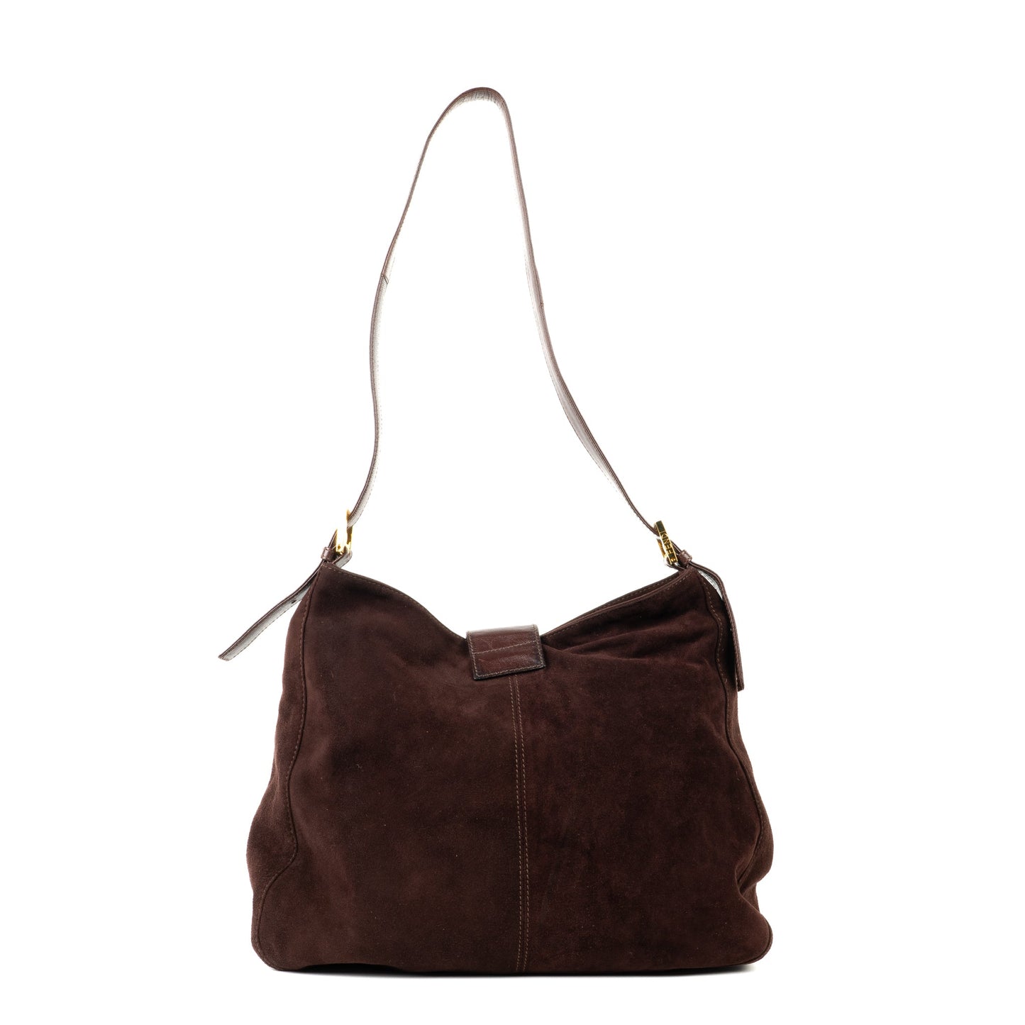 Fendi Mamma Baguette Dark Brown Suede - St. Luxe