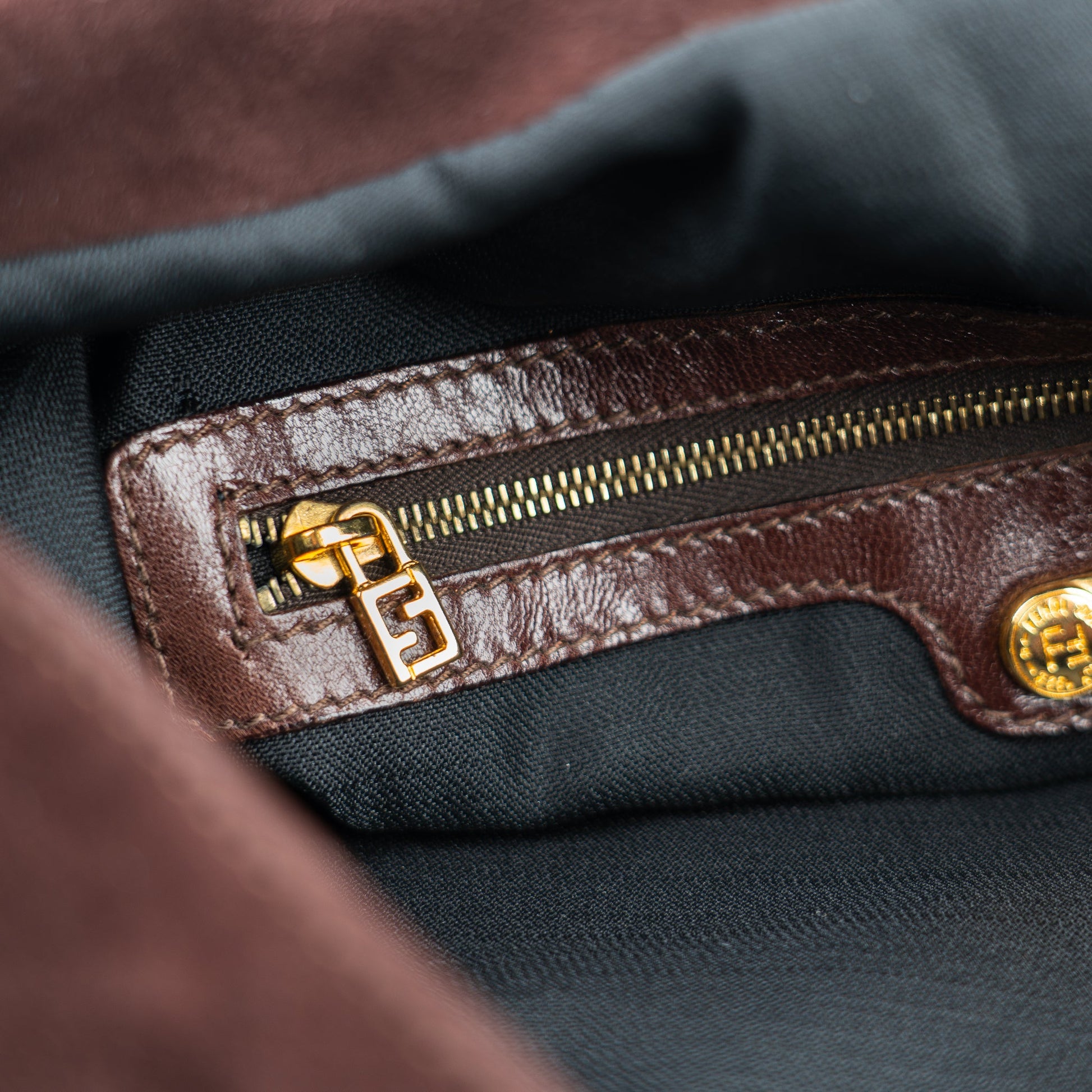 Fendi Mamma Baguette Dark Brown Suede - St. Luxe
