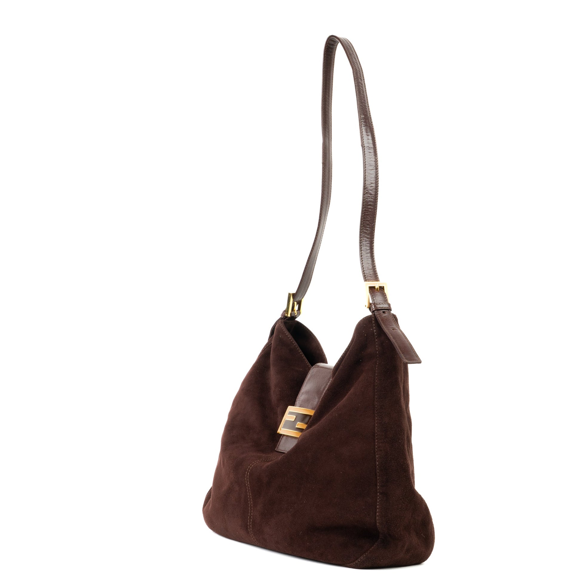 Fendi Mamma Baguette Dark Brown Suede - St. Luxe