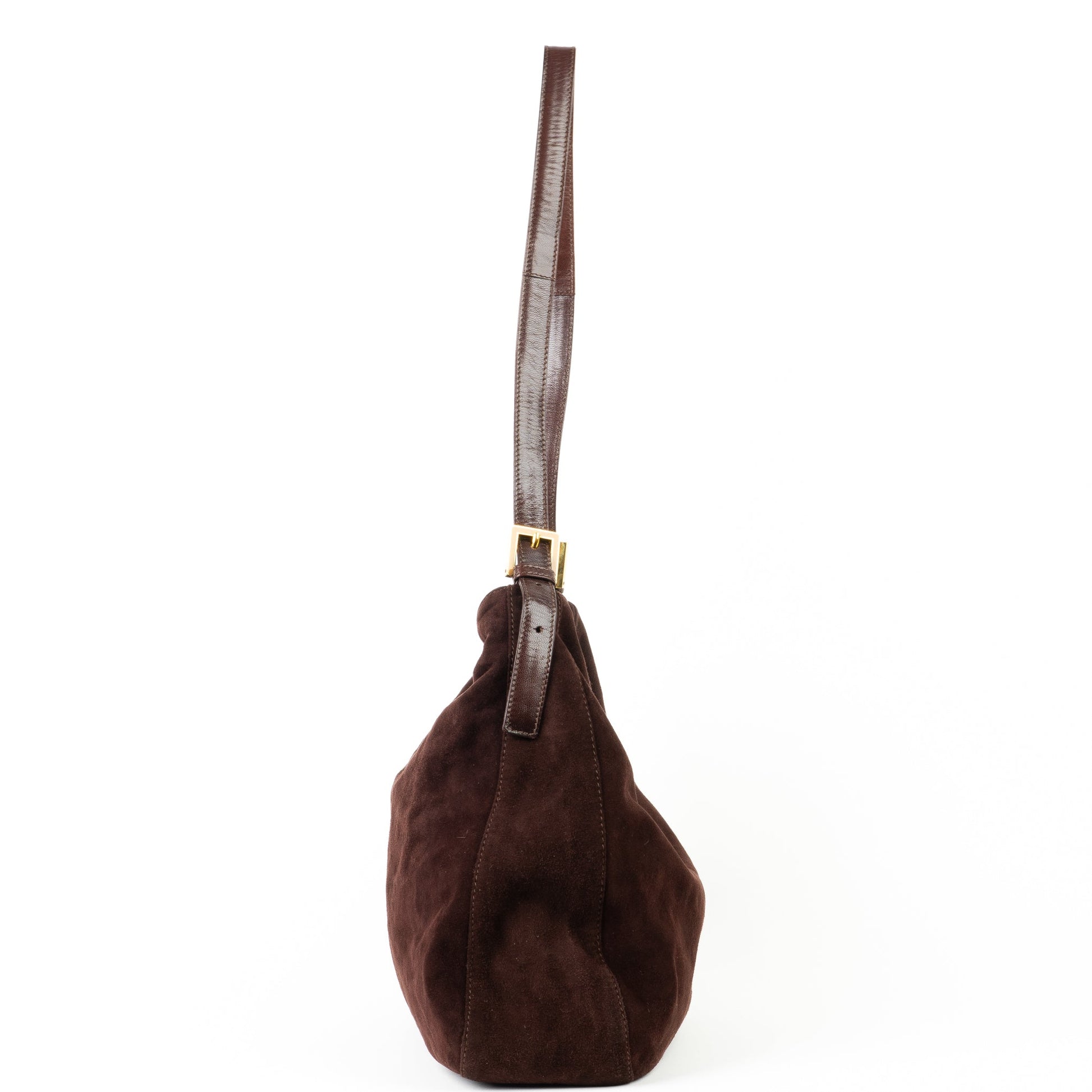 Fendi Mamma Baguette Dark Brown Suede - St. Luxe