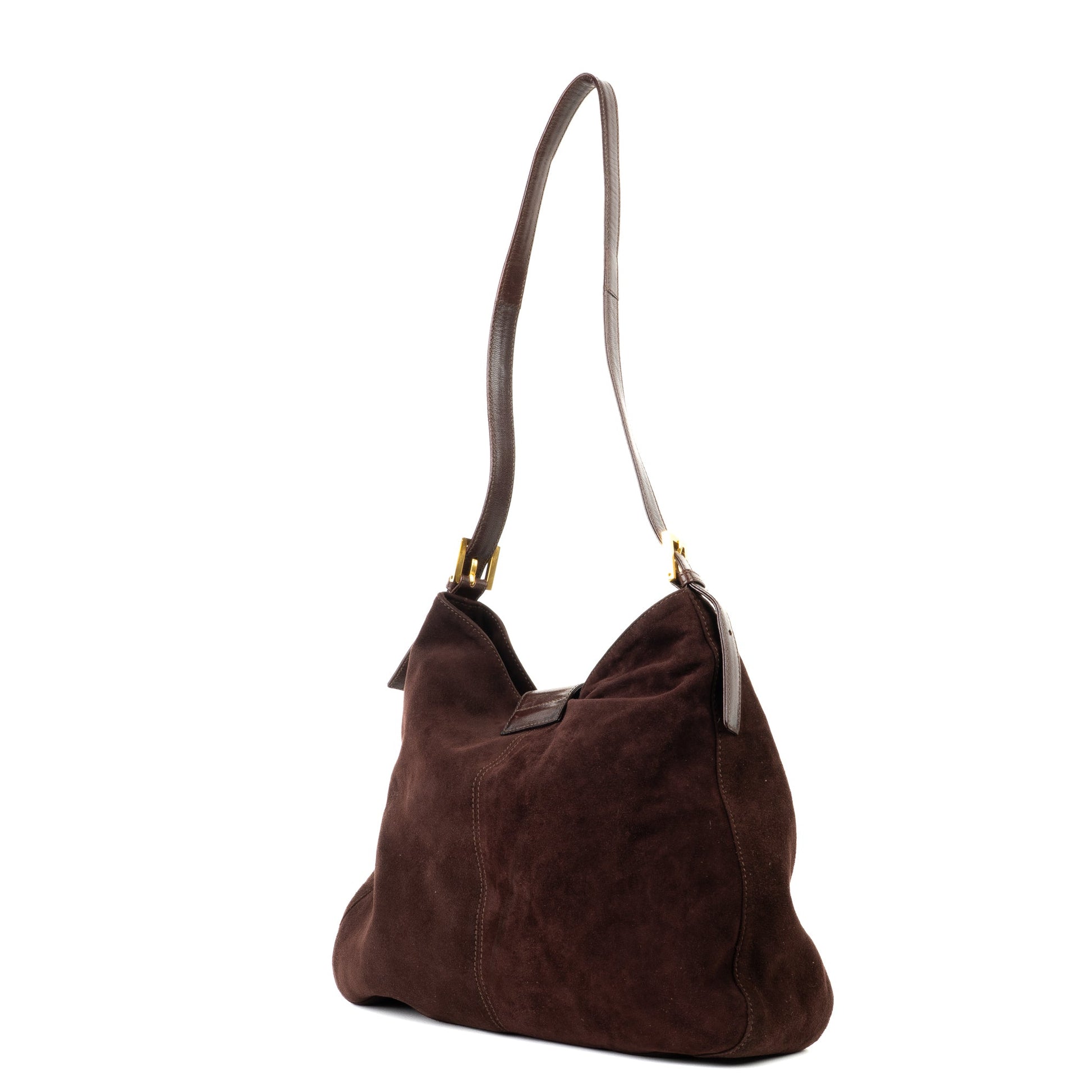 Fendi Mamma Baguette Dark Brown Suede - St. Luxe