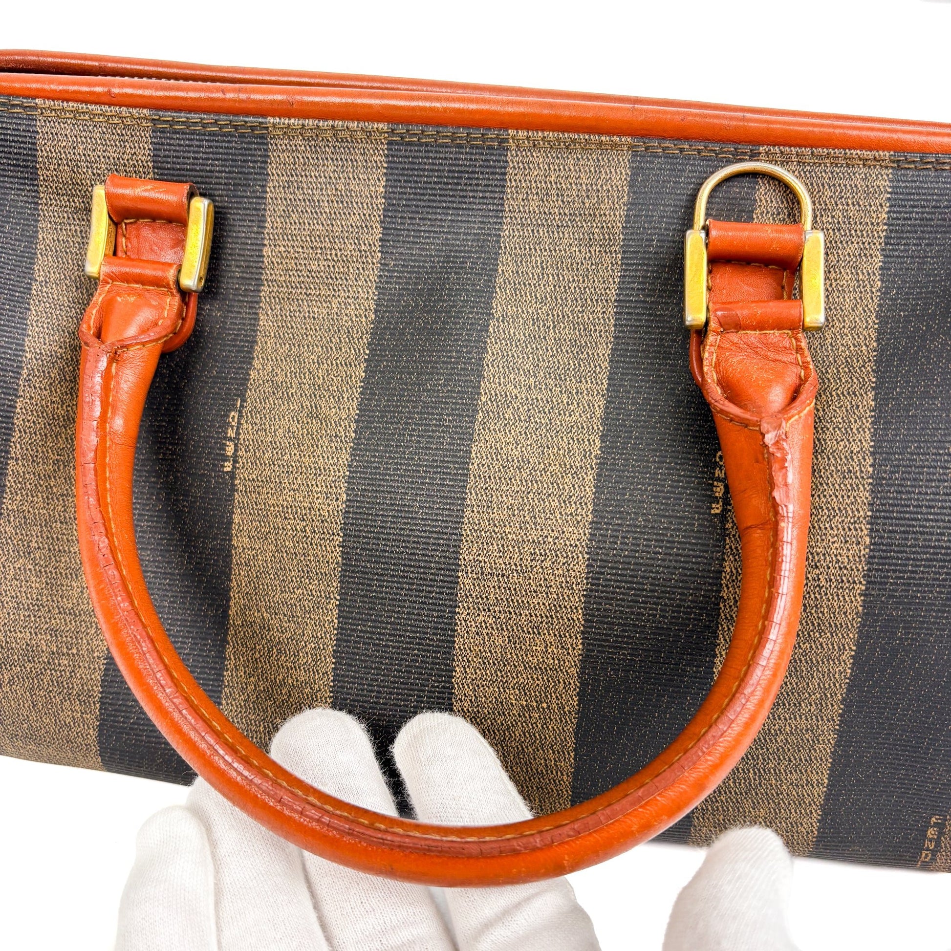 Fendi Pequin Boston Stripe Handbag - St. Luxe