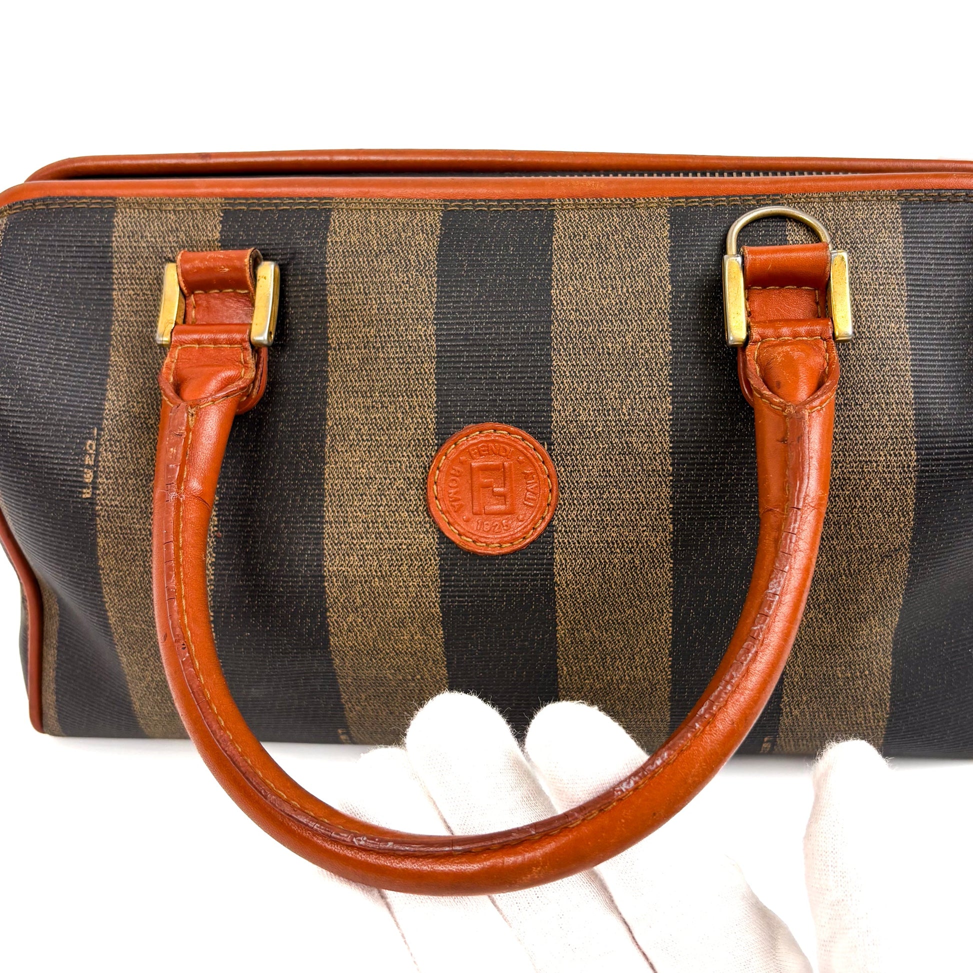 Fendi Pequin Boston Stripe Handbag - St. Luxe