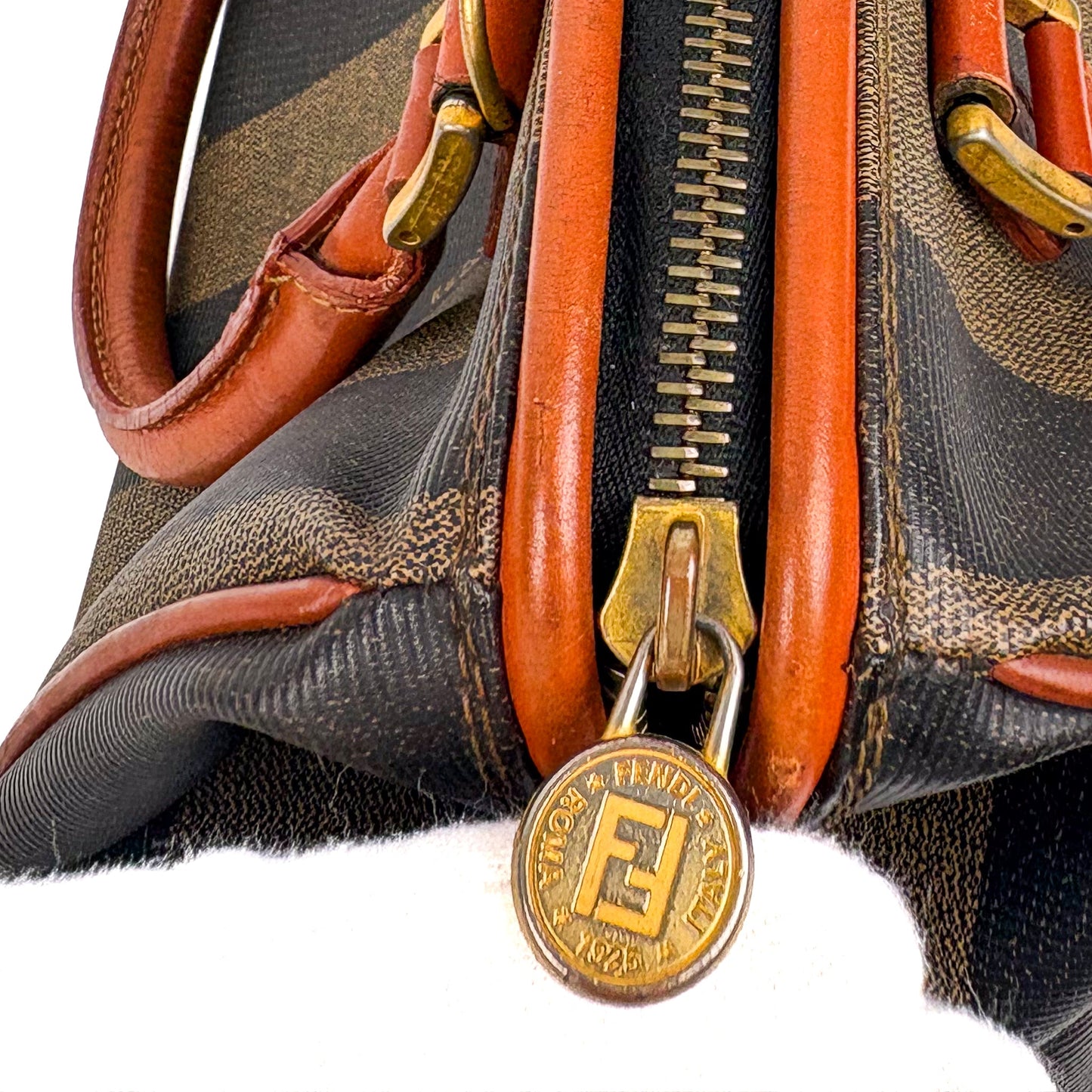 Fendi Pequin Boston Stripe Handbag - St. Luxe