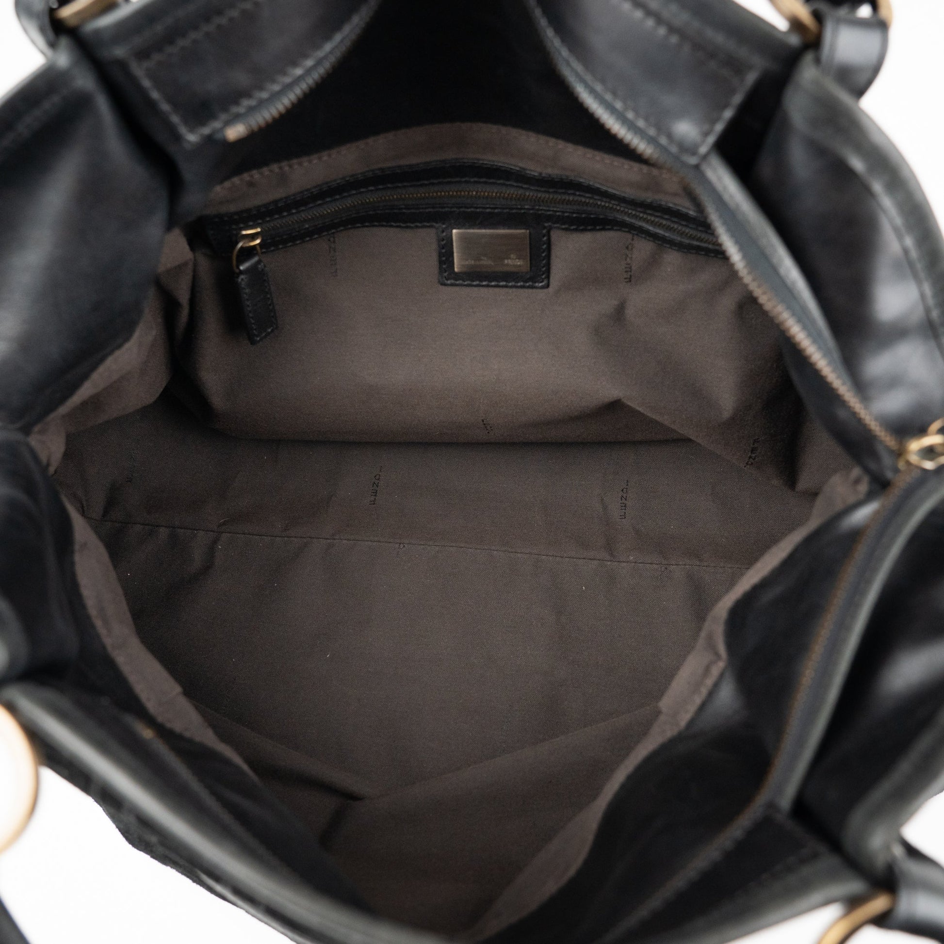 Fendi Zucca Chef Tote Bag in Black Suede - St. Luxe