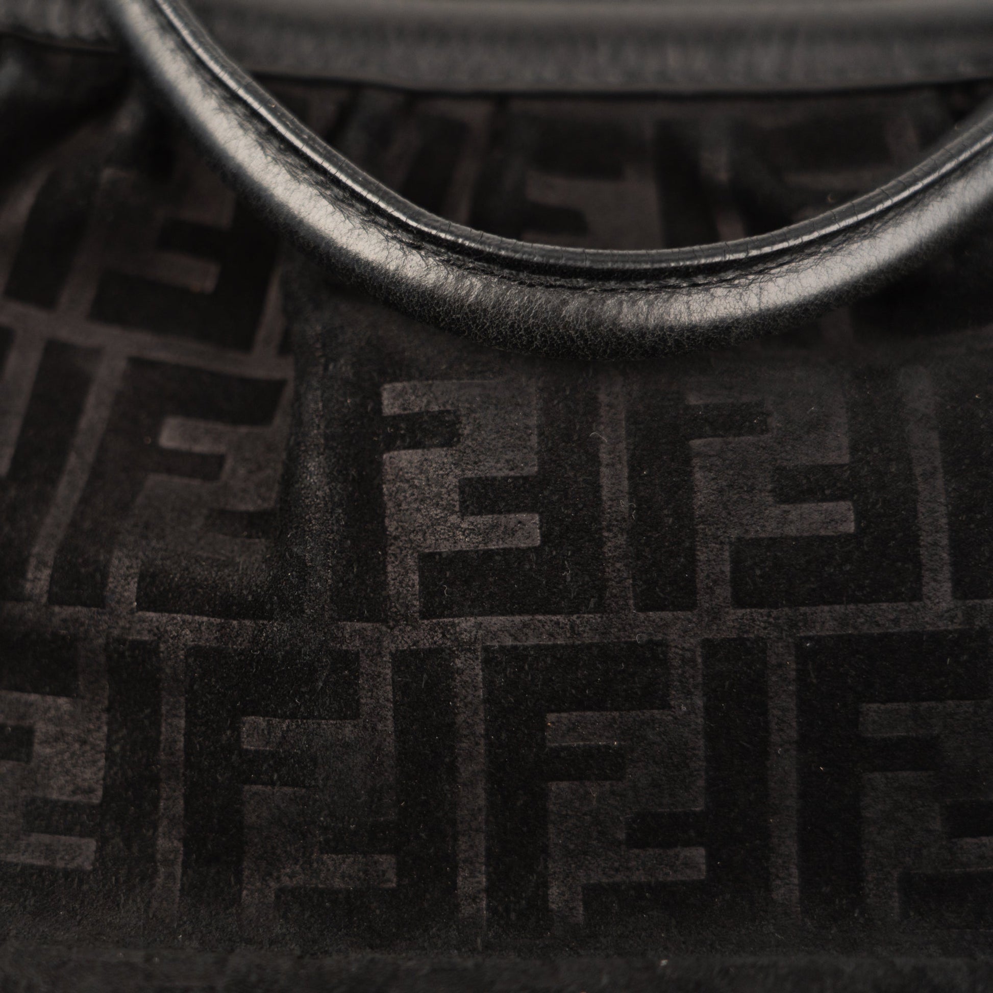 Fendi Zucca Chef Tote Bag in Black Suede - St. Luxe