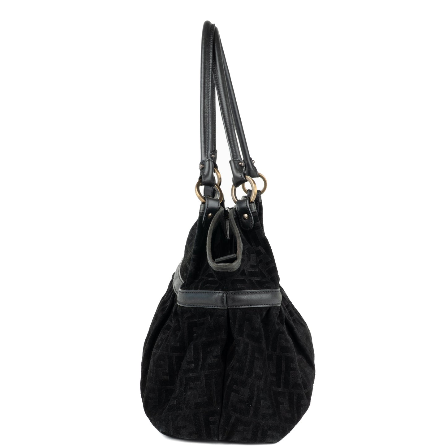 Fendi Zucca Chef Tote Bag in Black Suede - St. Luxe