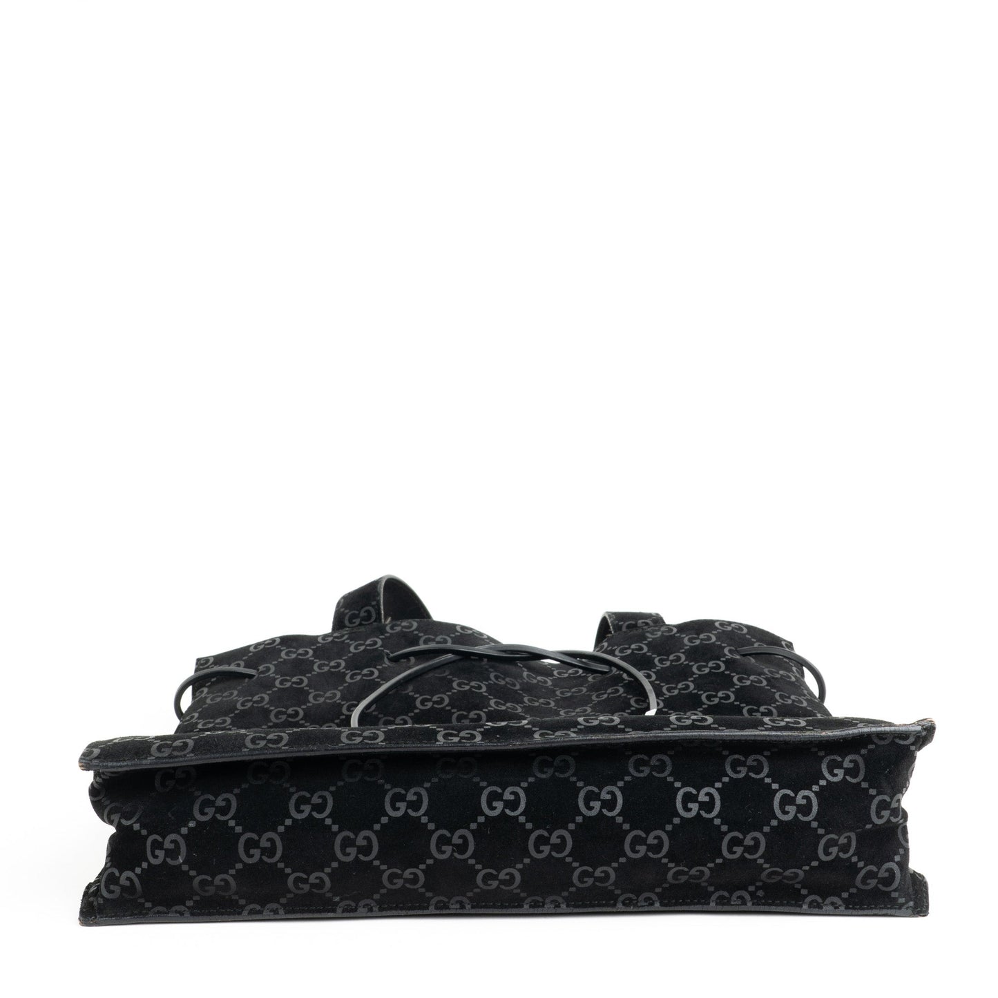 Gucci 97 suede GG Monogram Drawstring Tote Bag - St. Luxe