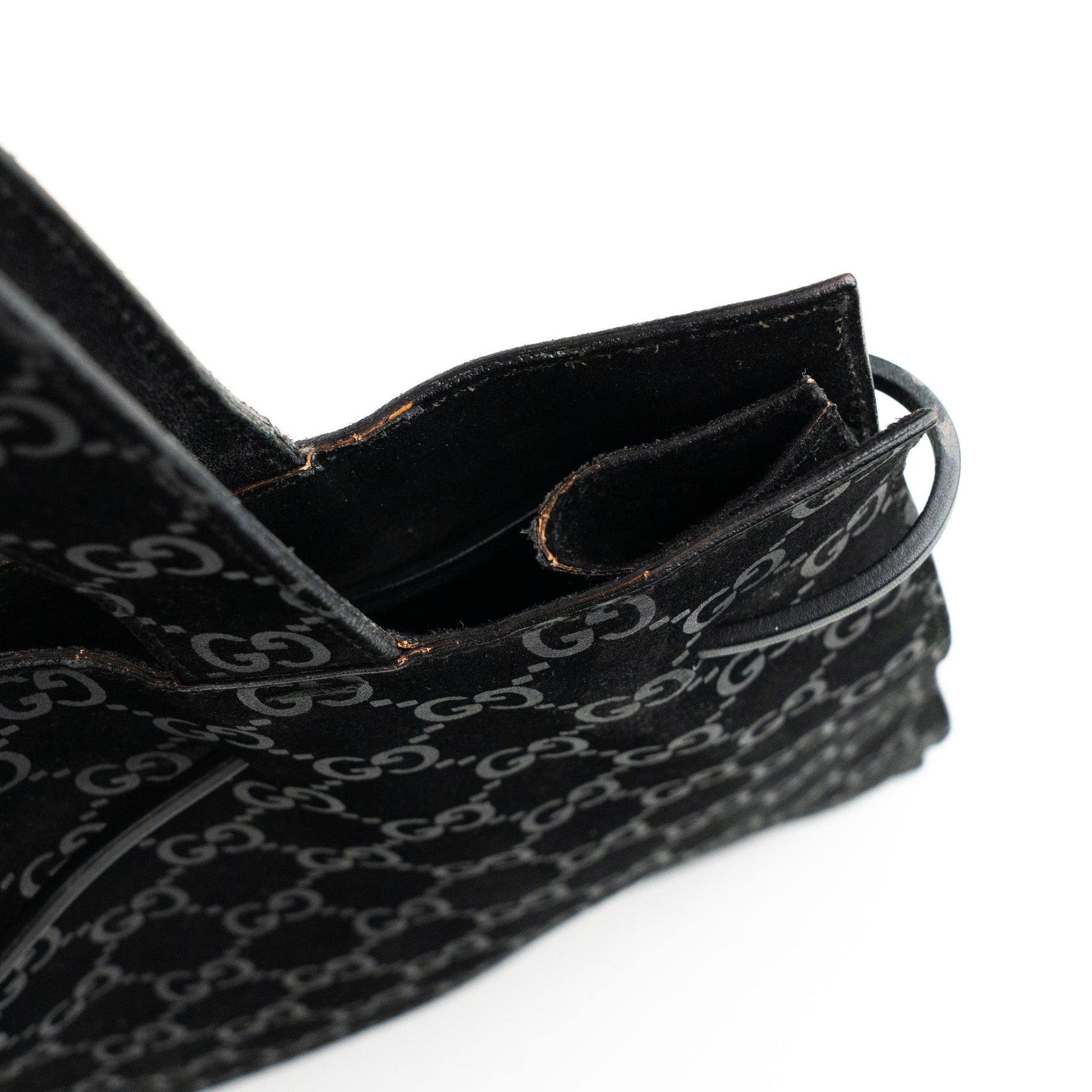 Gucci 97 suede GG Monogram Drawstring Tote Bag - St. Luxe