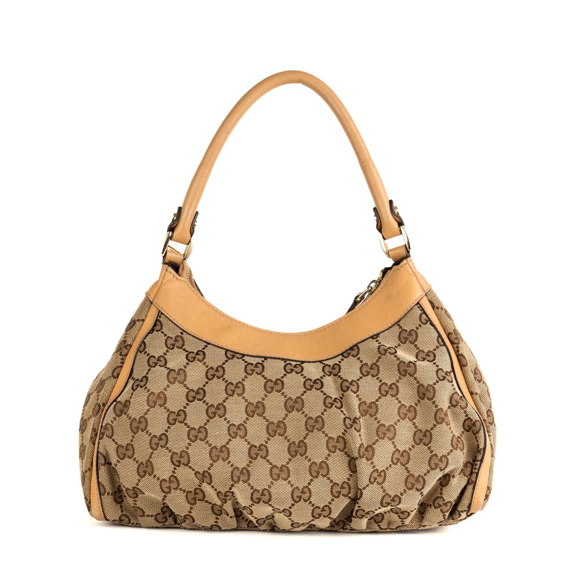 Gucci Beige GG Canvas and Leather Abbey D-Ring Shoulder Bag - St. Luxe