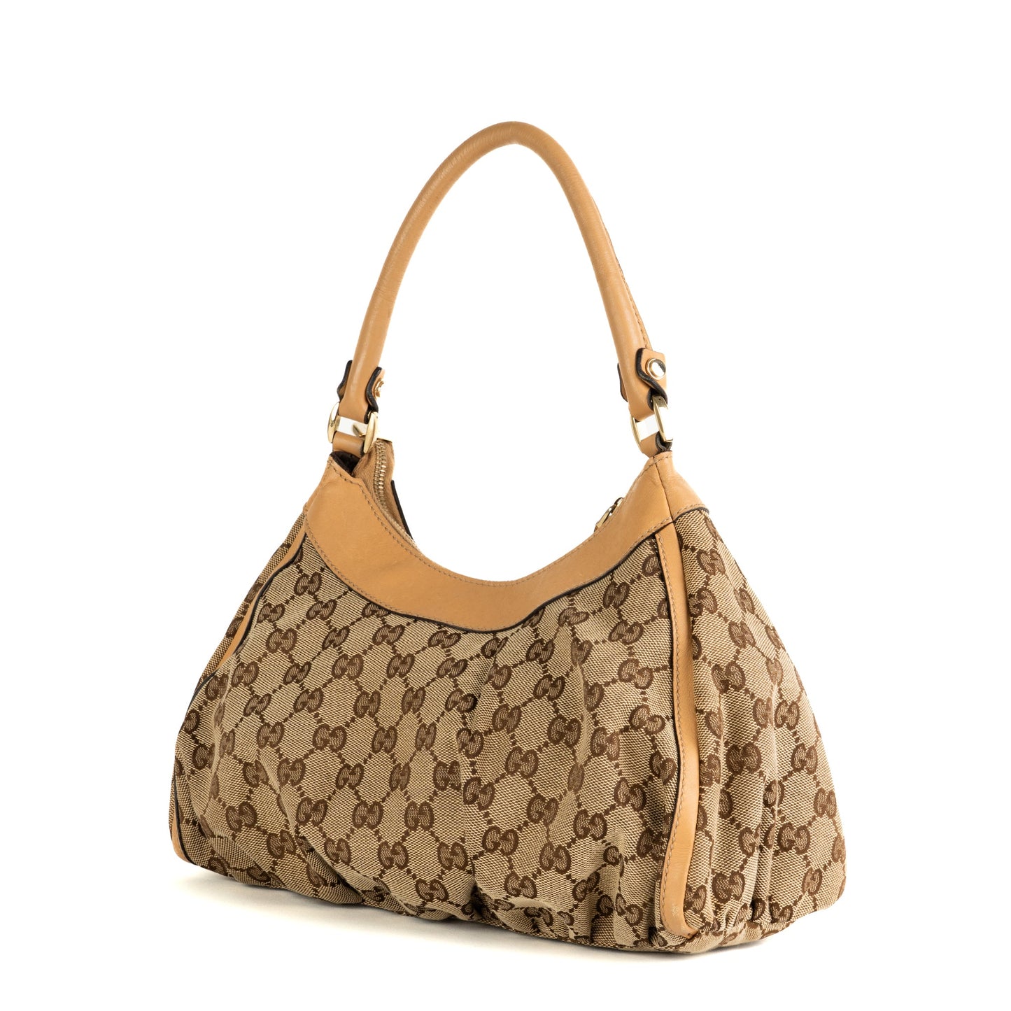 Gucci Beige GG Canvas and Leather Abbey D-Ring Shoulder Bag - St. Luxe