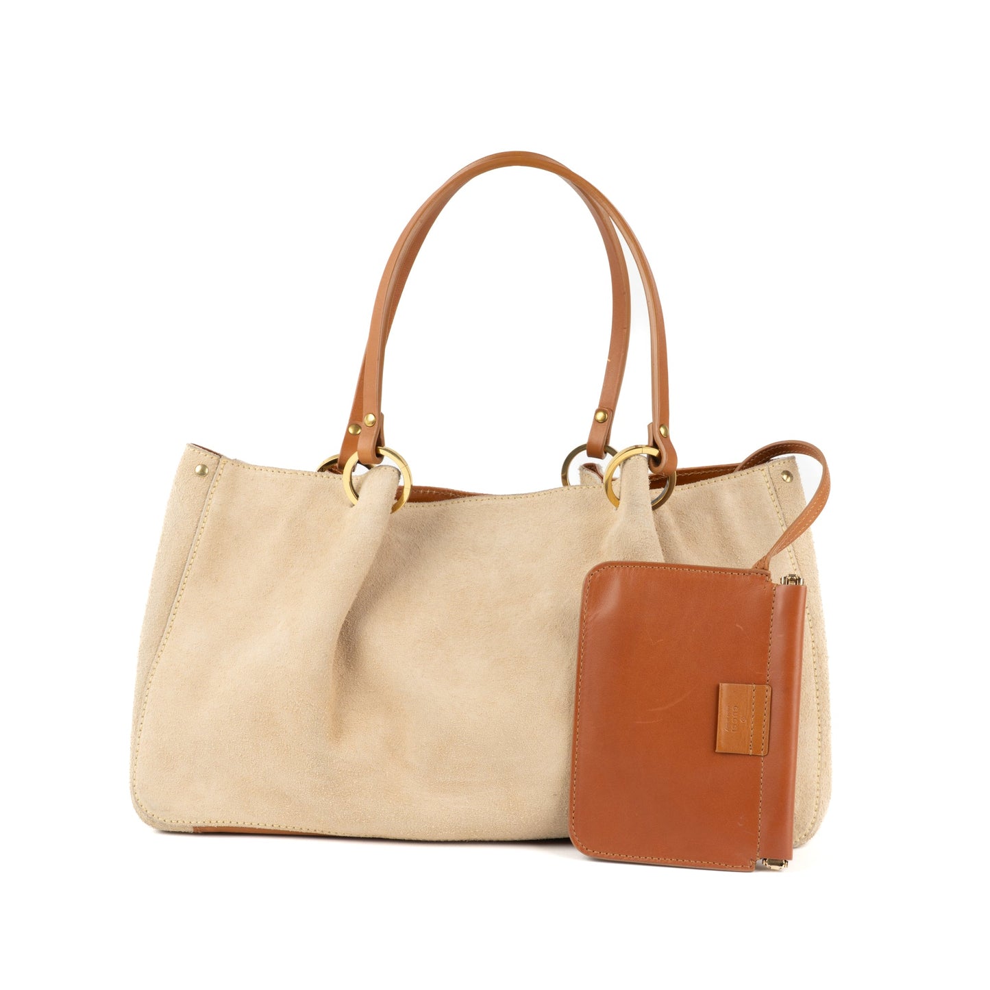 Gucci Beige Suede and Tan Leather Tote Bag - St. Luxe