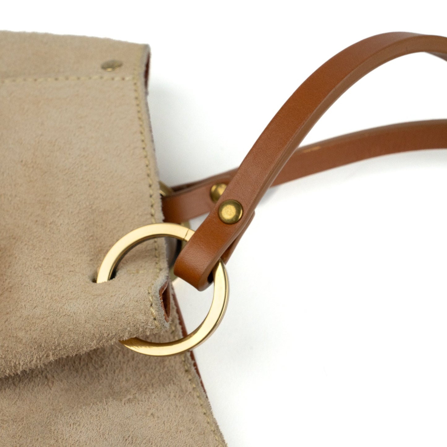 Gucci Beige Suede and Tan Leather Tote Bag - St. Luxe