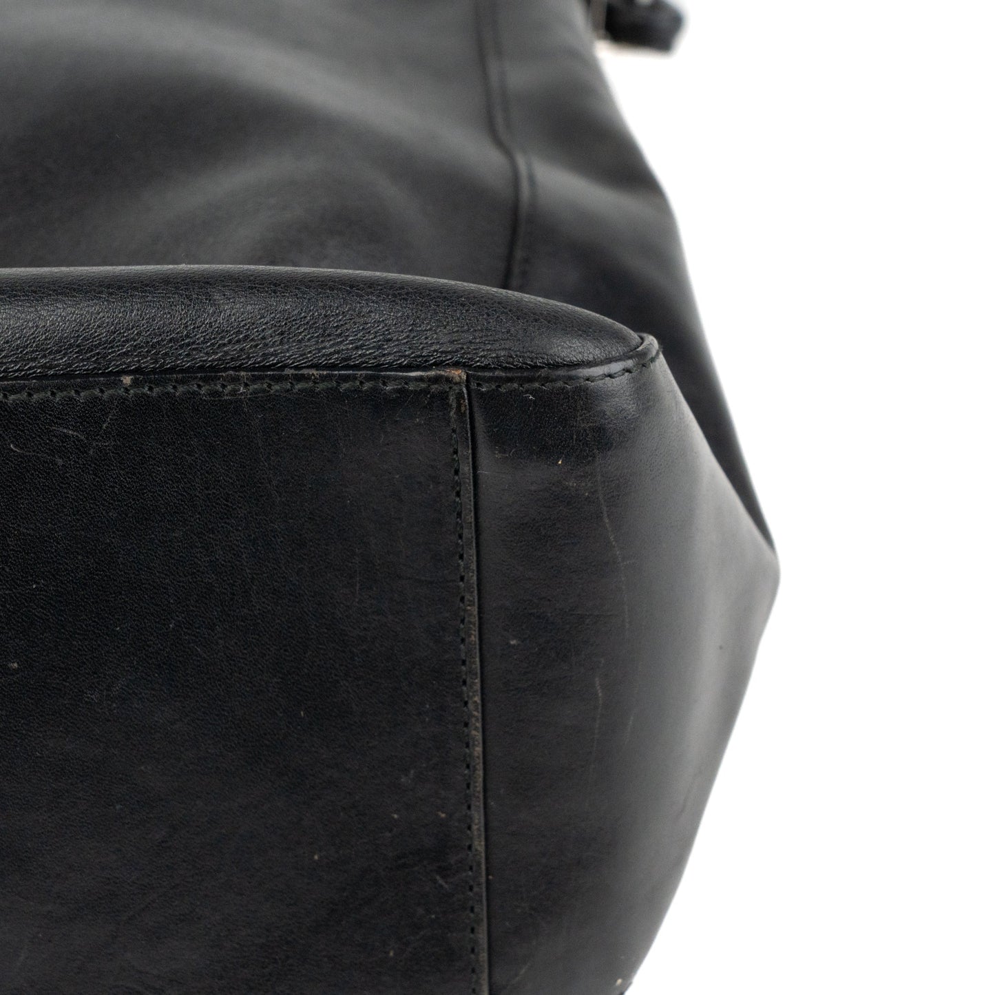 Gucci Black Leather Punch Tote Bag - St. Luxe