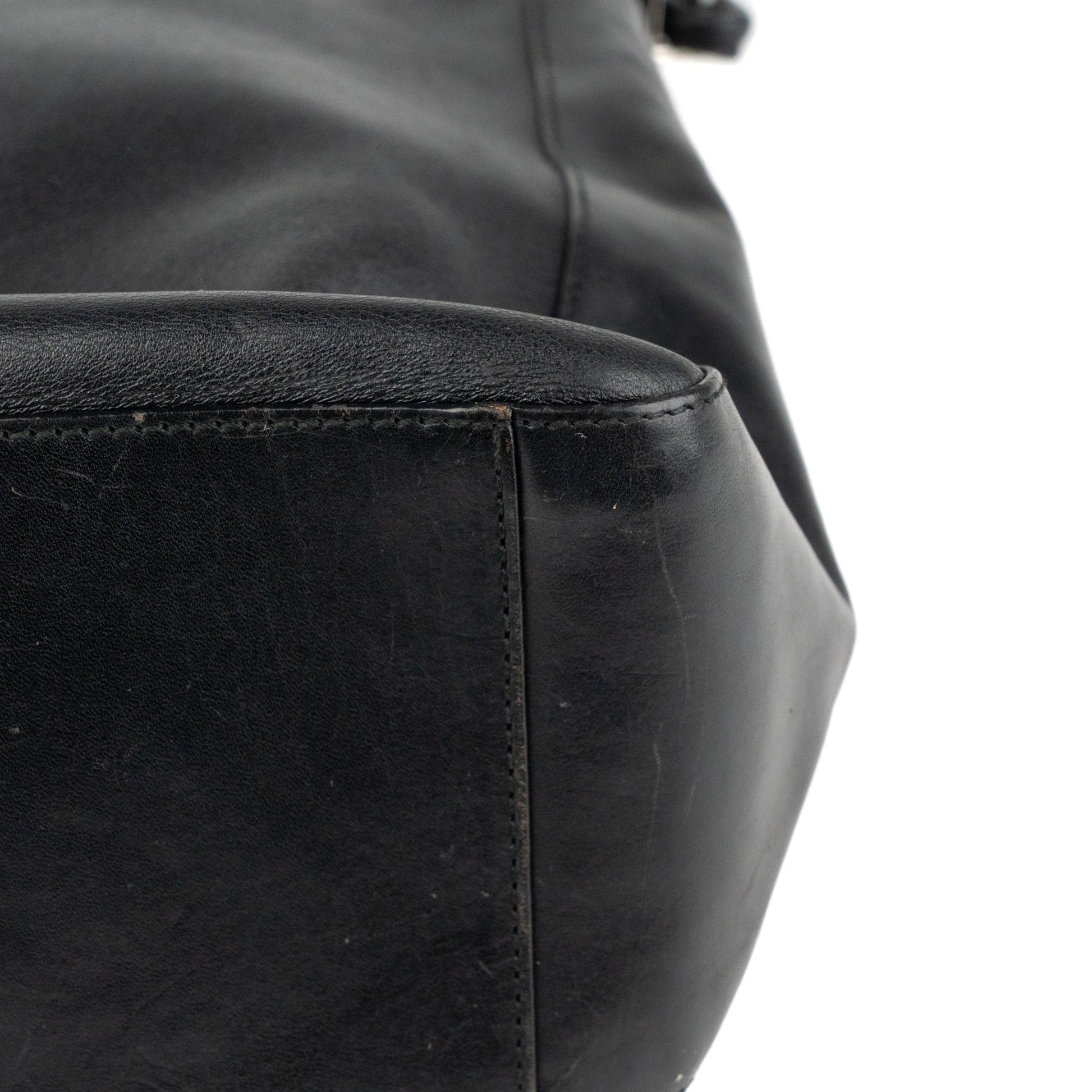 Gucci Black Leather Punch Tote Bag - St. Luxe