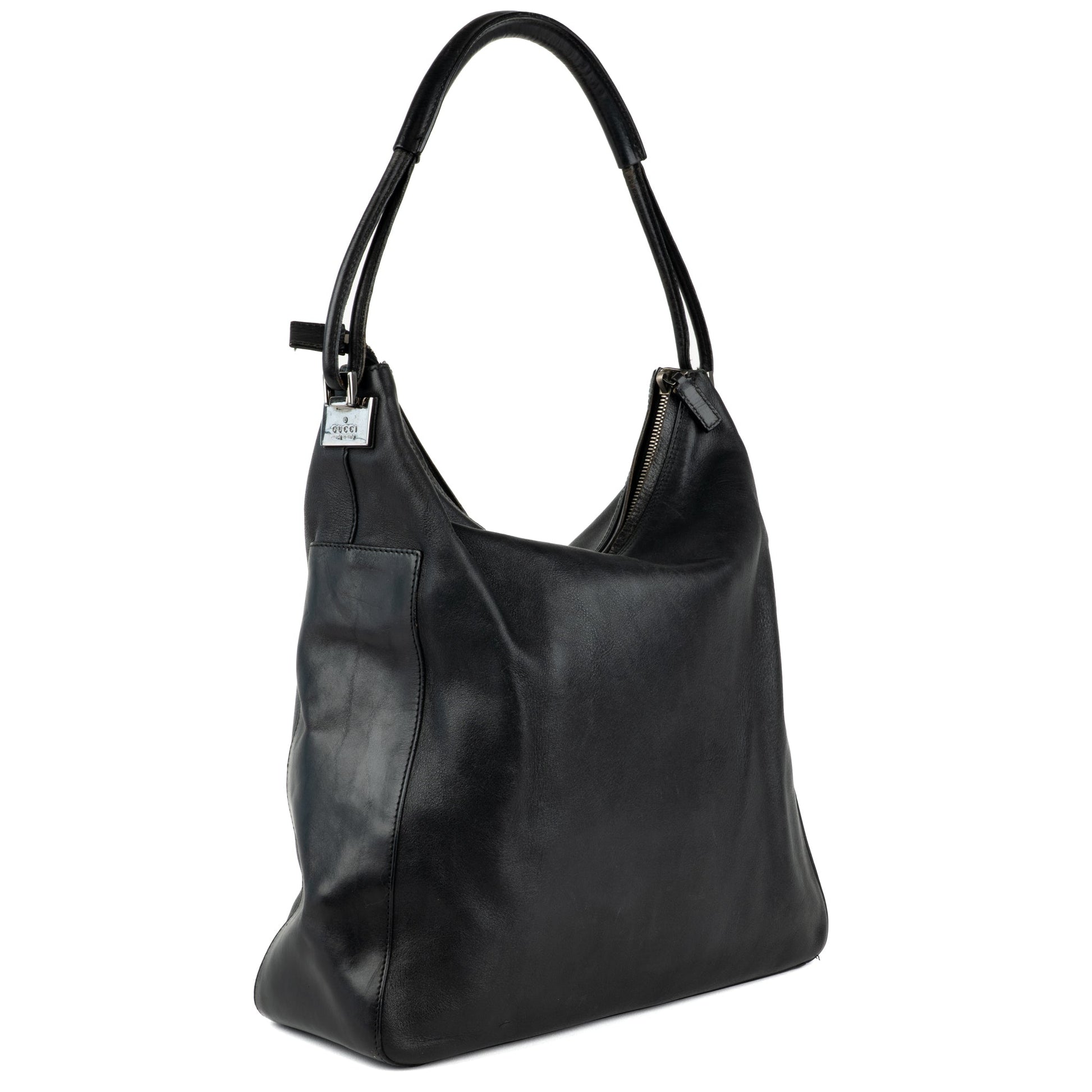 Gucci Black Leather Punch Tote Bag - St. Luxe