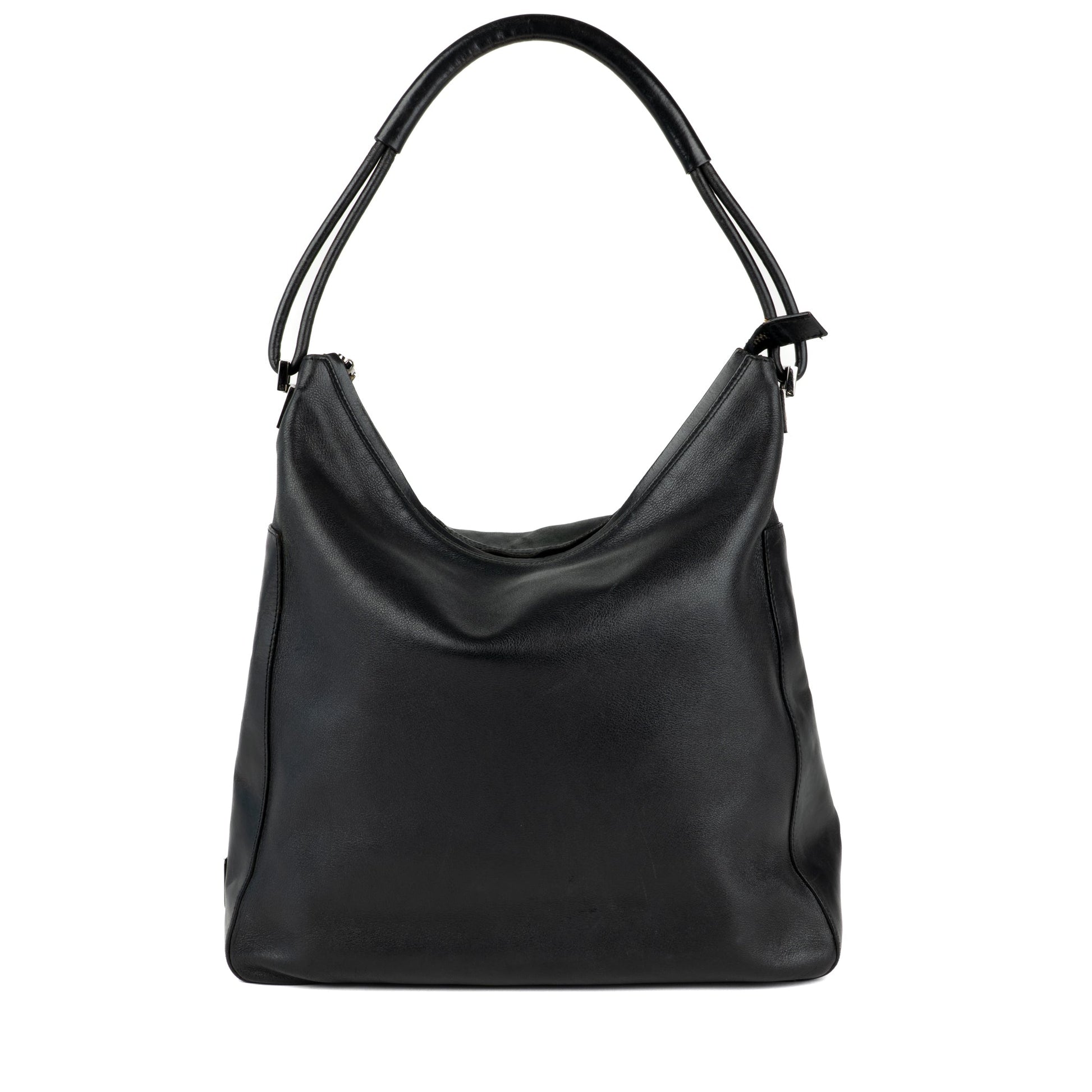 Gucci Black Leather Punch Tote Bag - St. Luxe