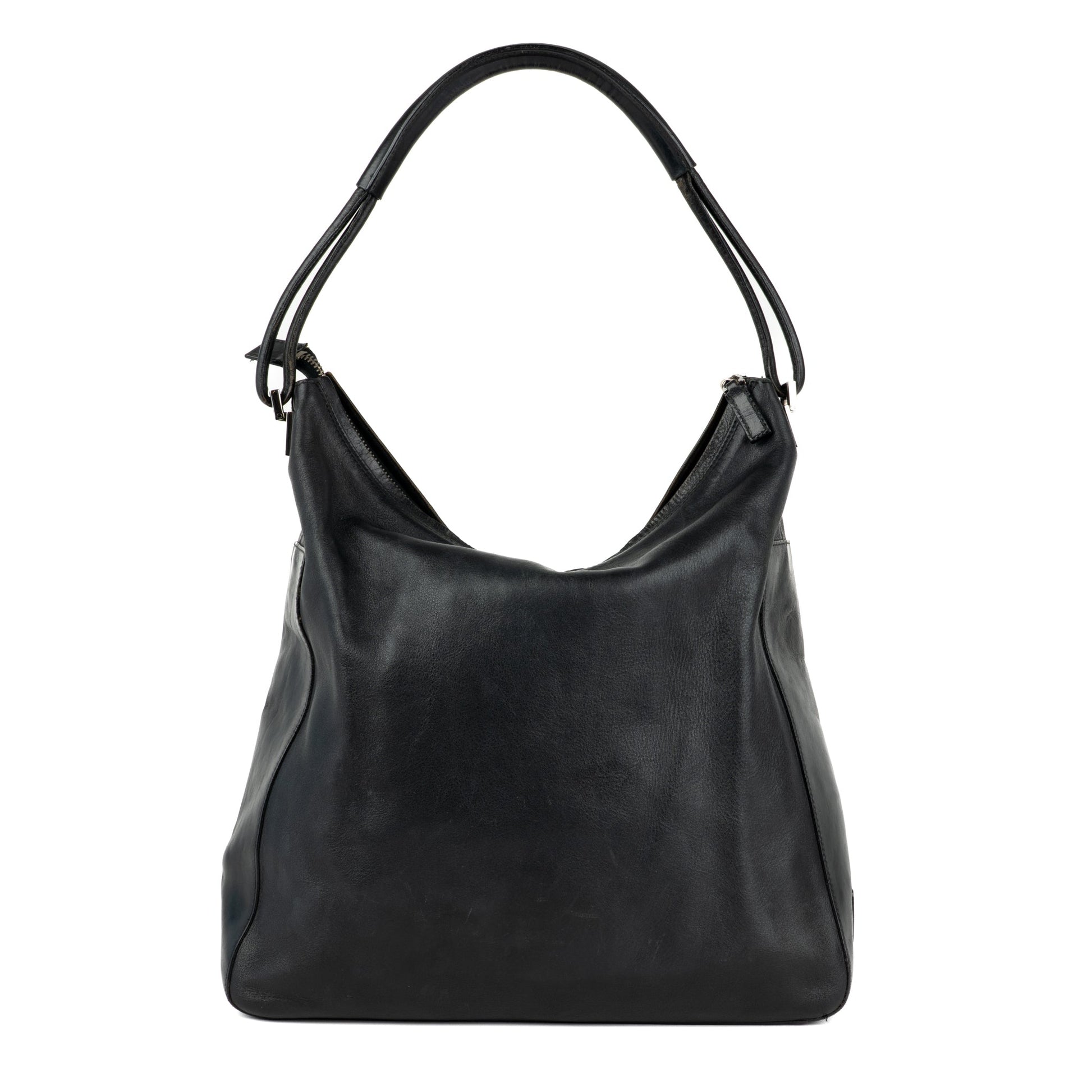 Gucci Black Leather Punch Tote Bag - St. Luxe