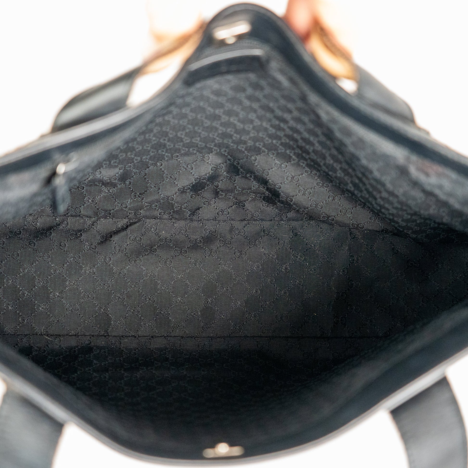 Gucci Black Leather Web Shoulder Tote Bag - St. Luxe