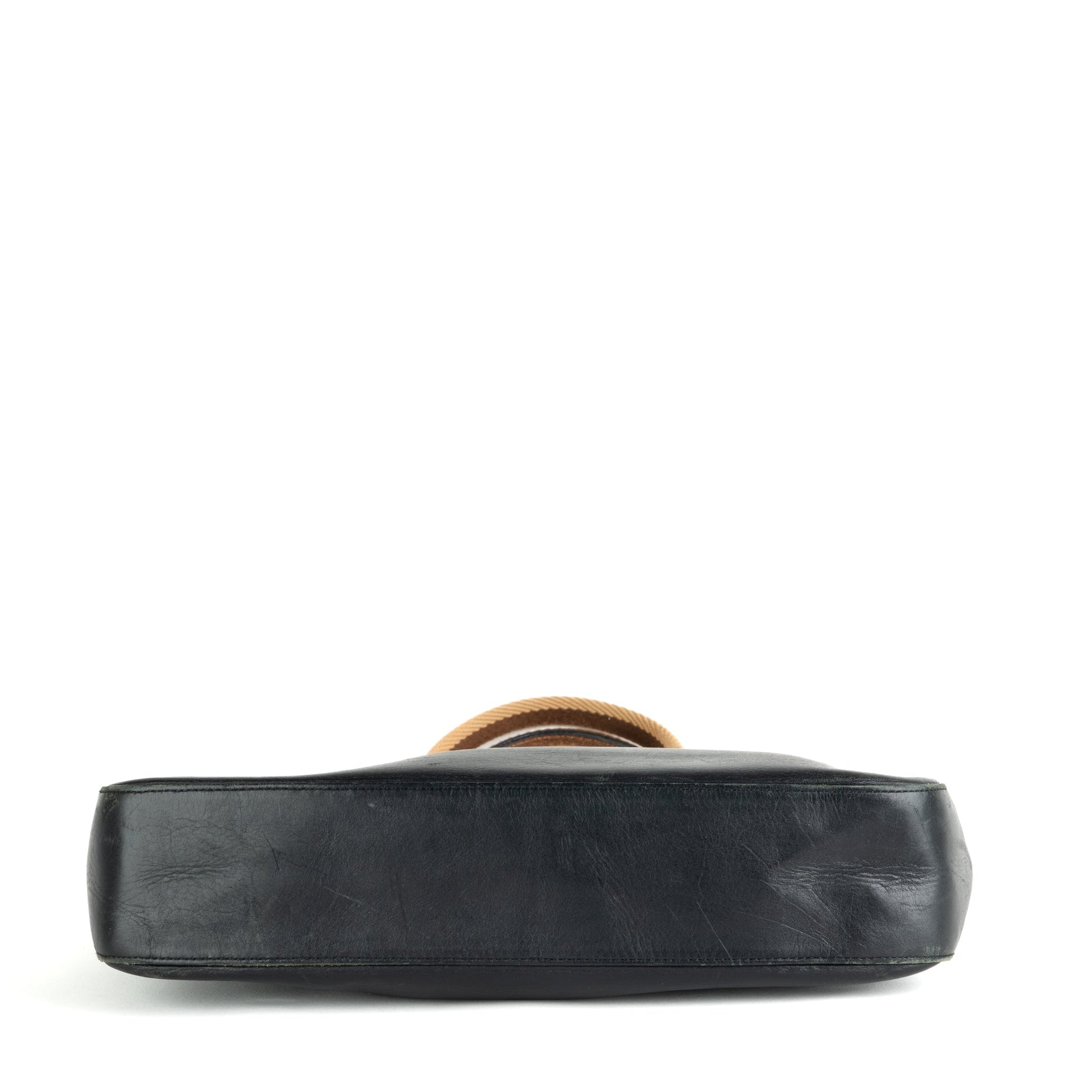 Gucci Black Leather Web Shoulder Tote Bag - St. Luxe
