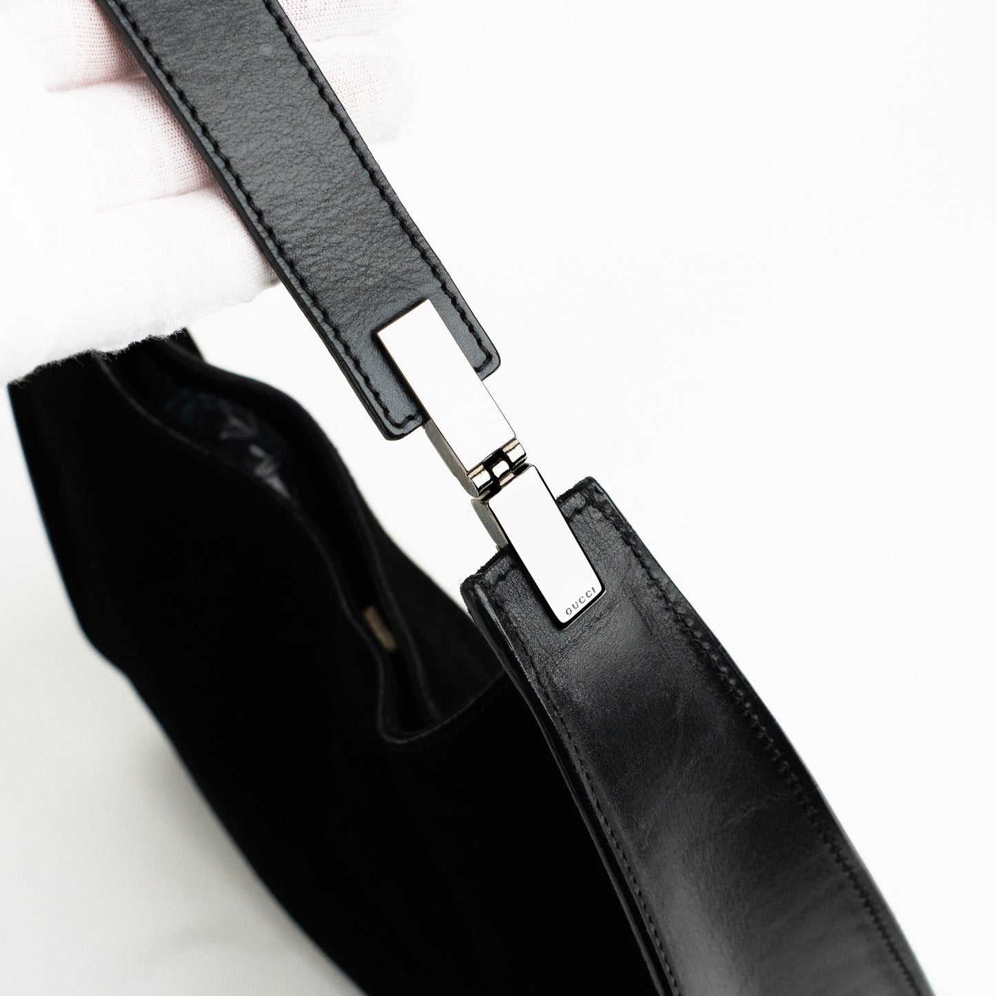 Gucci Black Suede Shoulder Bag - St. Luxe