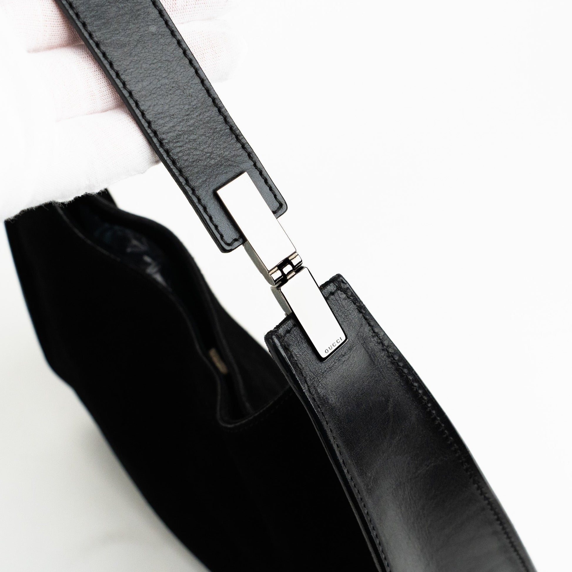 Gucci Black Suede Shoulder Bag - St. Luxe