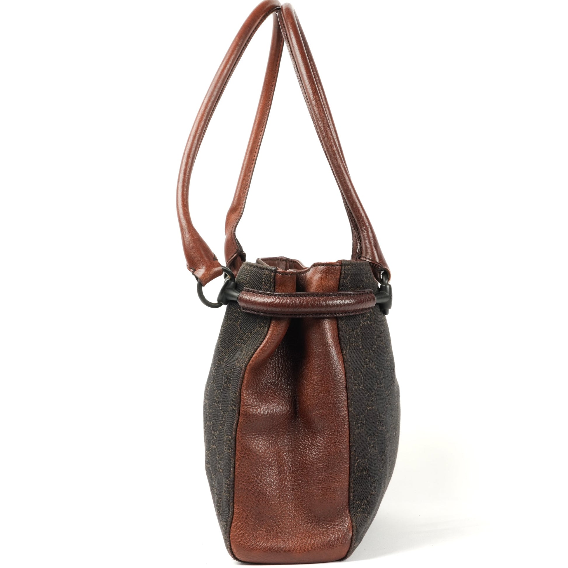Gucci GG Canvas Horsebit Shoulder Bag - Brown - St. Luxe