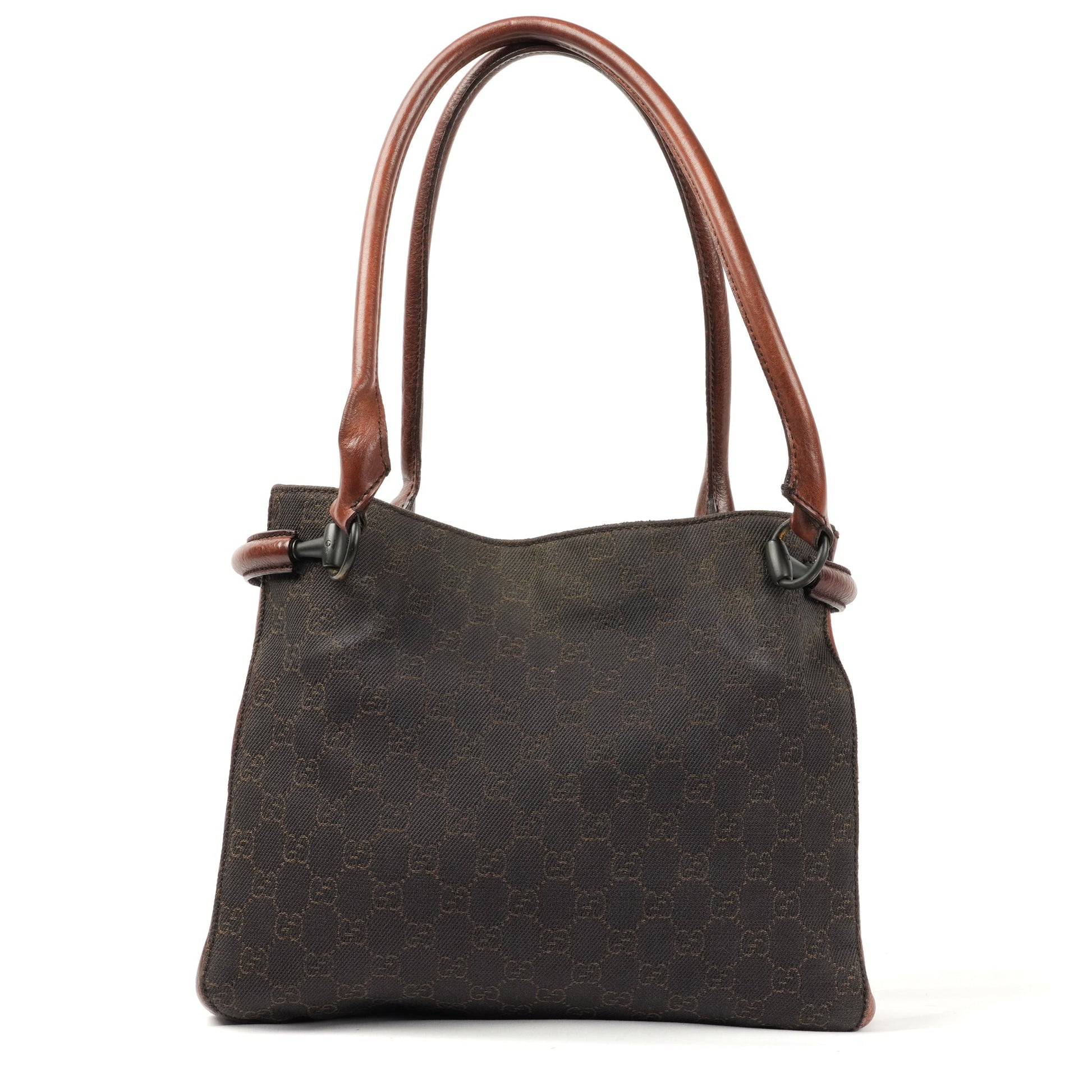 Gucci GG Canvas Horsebit Shoulder Bag - Brown - St. Luxe