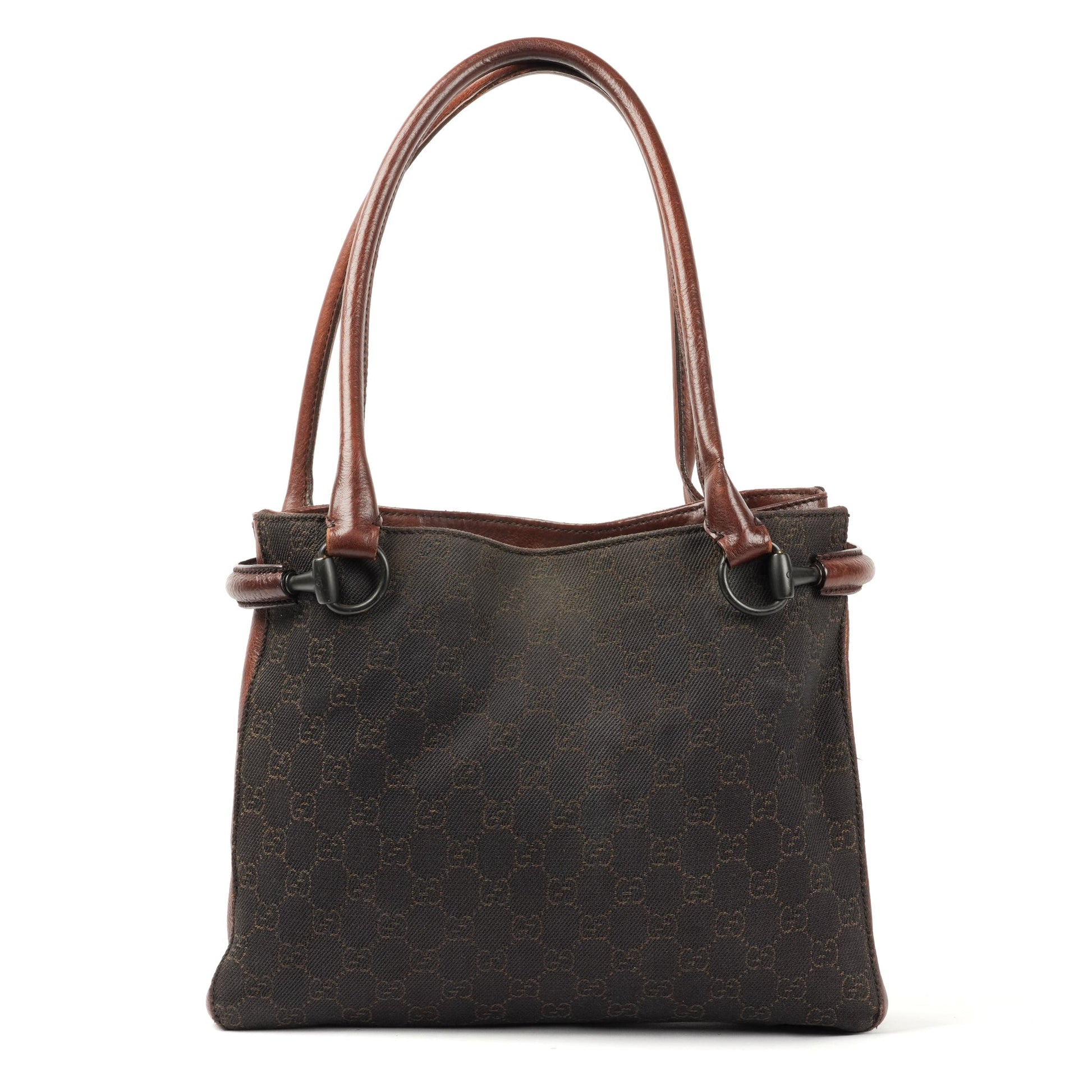 Gucci GG Canvas Horsebit Shoulder Bag - Brown - St. Luxe